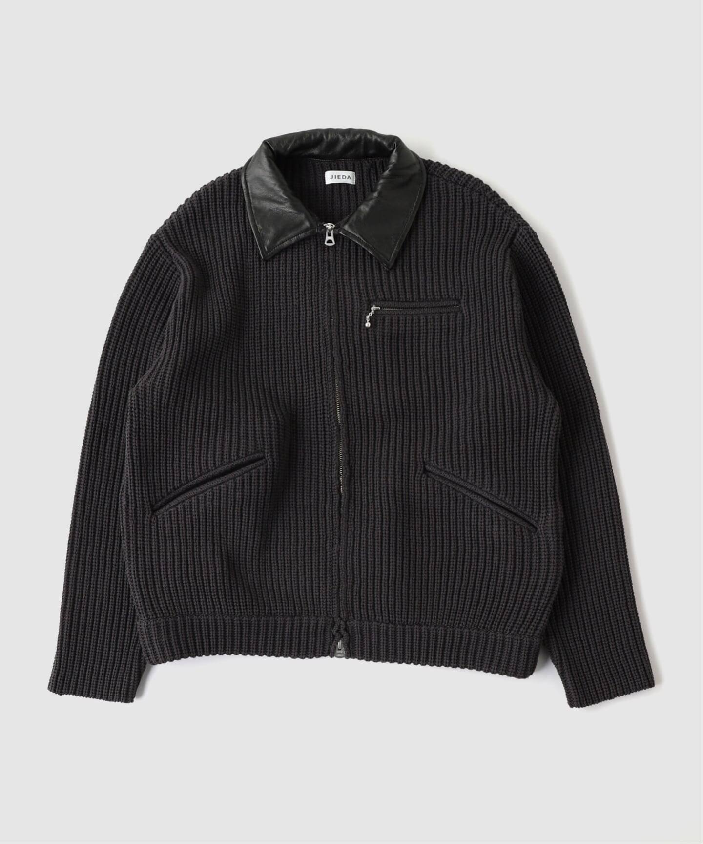 JIEDA / ジエダ LEATHER-COLLAR KNIT WORK JACKET（その他ブルゾン