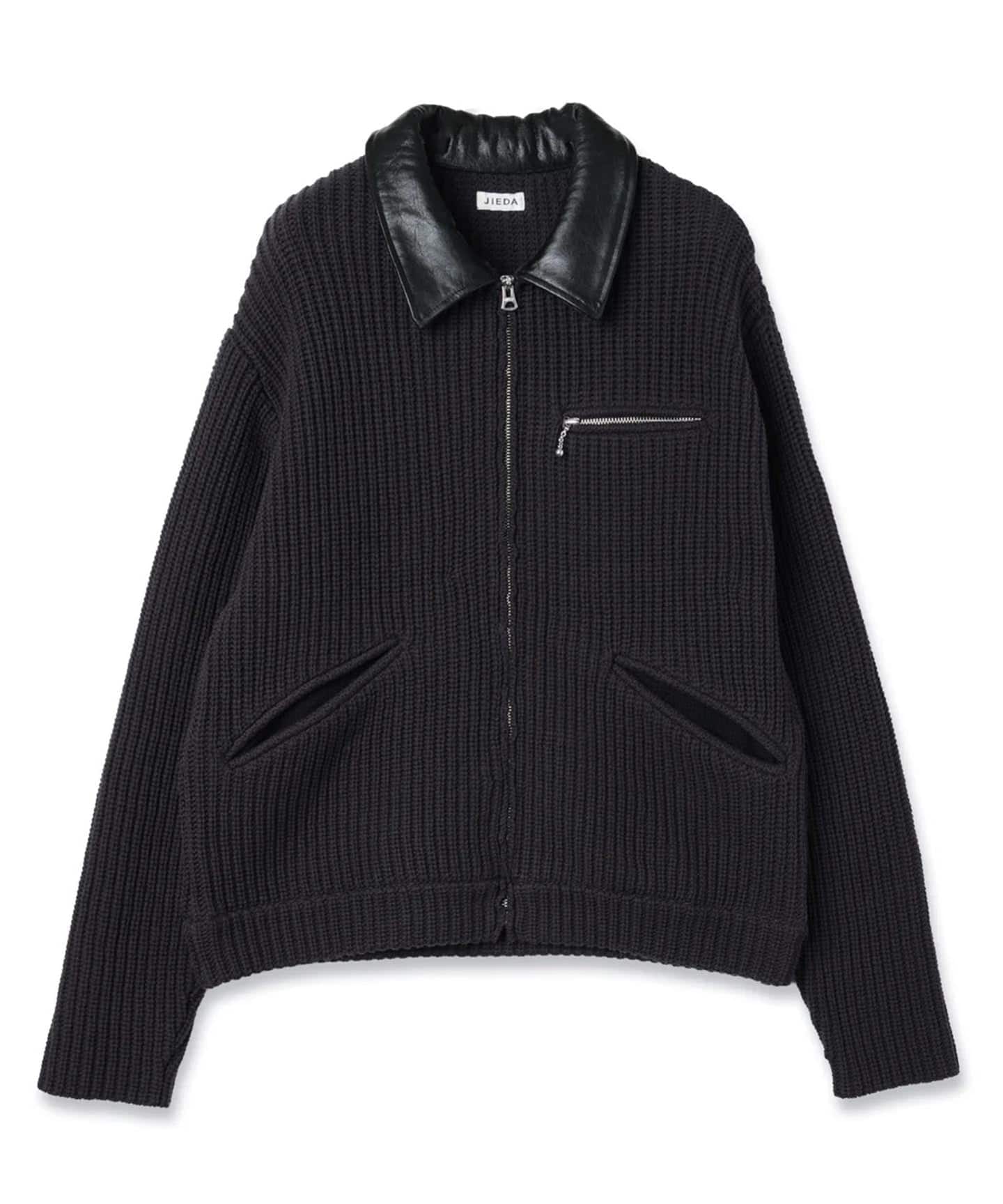 JIEDA / ジエダ LEATHER-COLLAR KNIT WORK JACKET（その他ブルゾン