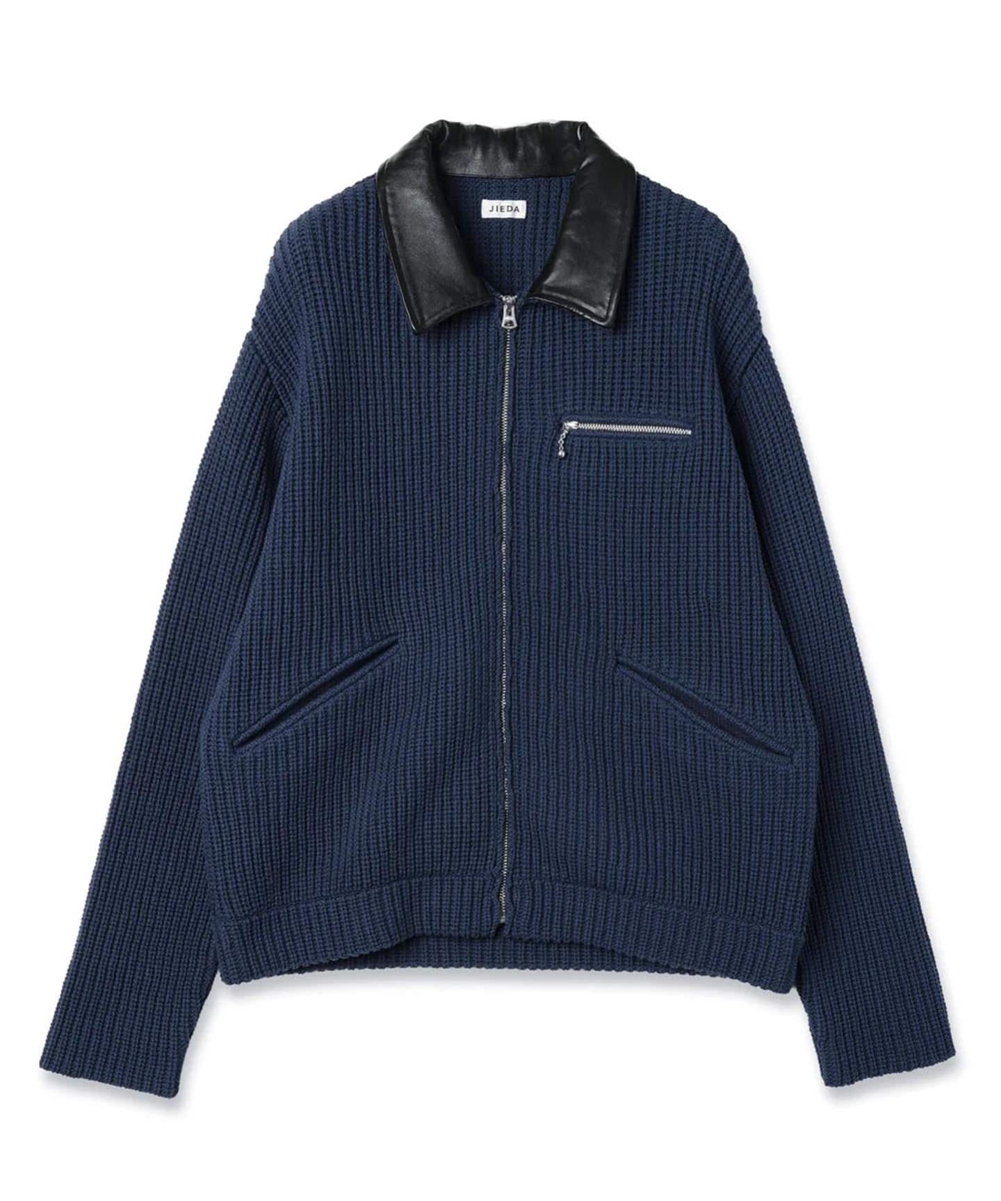 JIEDA / ジエダ LEATHER-COLLAR KNIT WORK JACKET（その他ブルゾン