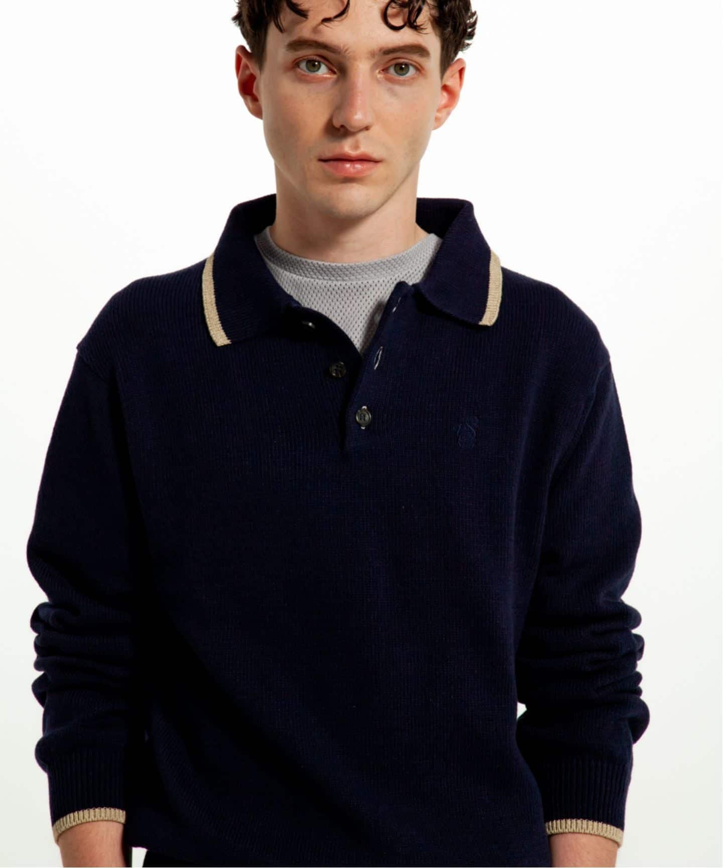 simply complicated シンプリーコンプリケイテッドニットフーディ SimplyComplicated/シンプリーコンプリケイテッド EDGE LINE KNIT