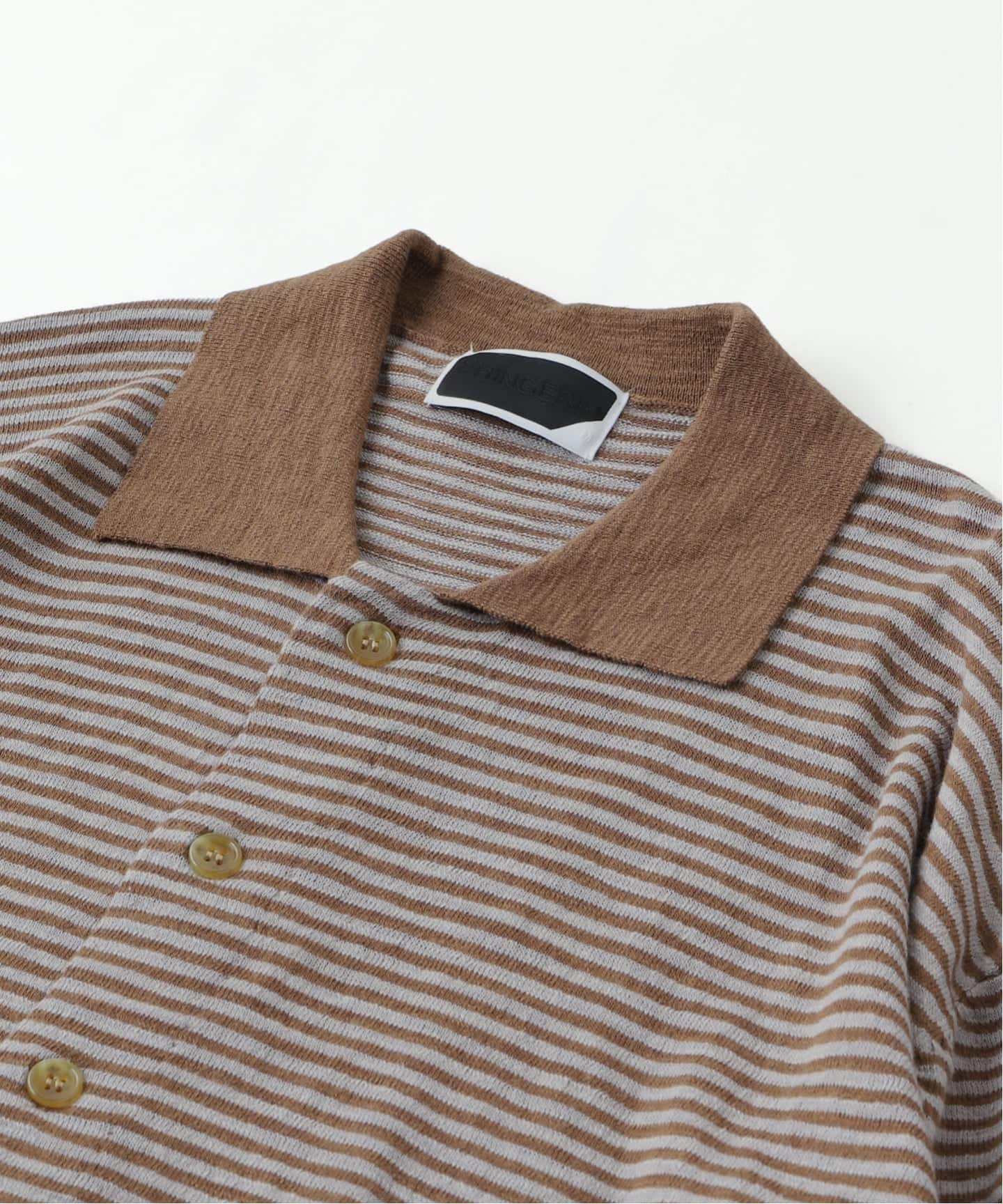 PHINGERIN / フィンガリン SLAB GAUZE KNIT SHIRT STRIPE（ニット