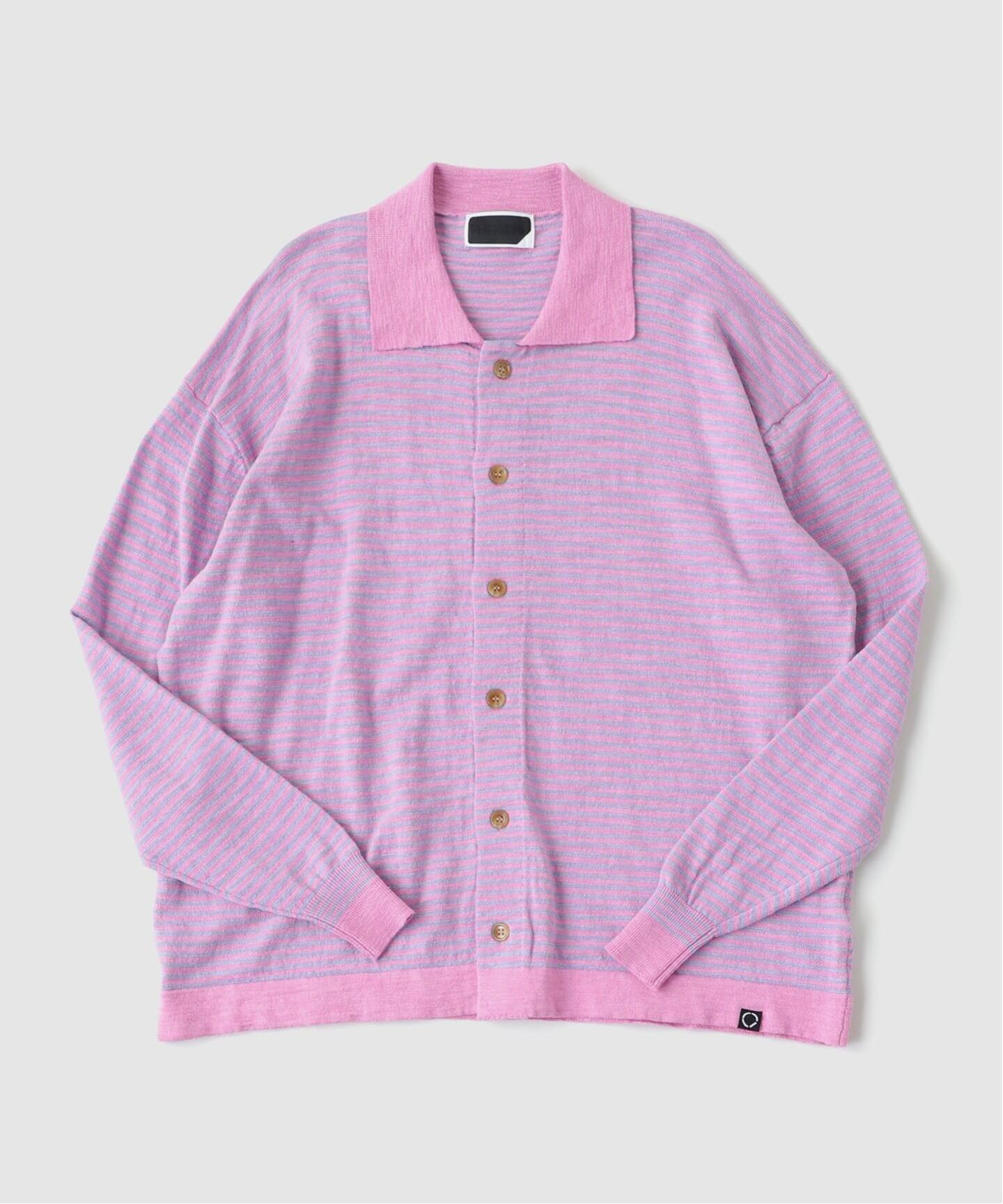 PHINGERIN / フィンガリン SLAB GAUZE KNIT SHIRT STRIPE（ニット