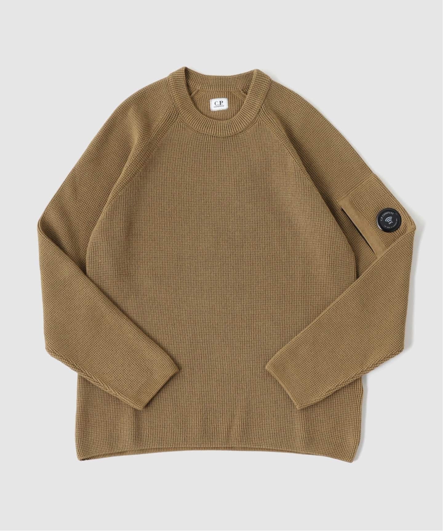 C.P.Company / シーピーカンパニー WAFFLE KNIT COTTON CRWNCK LENS SW