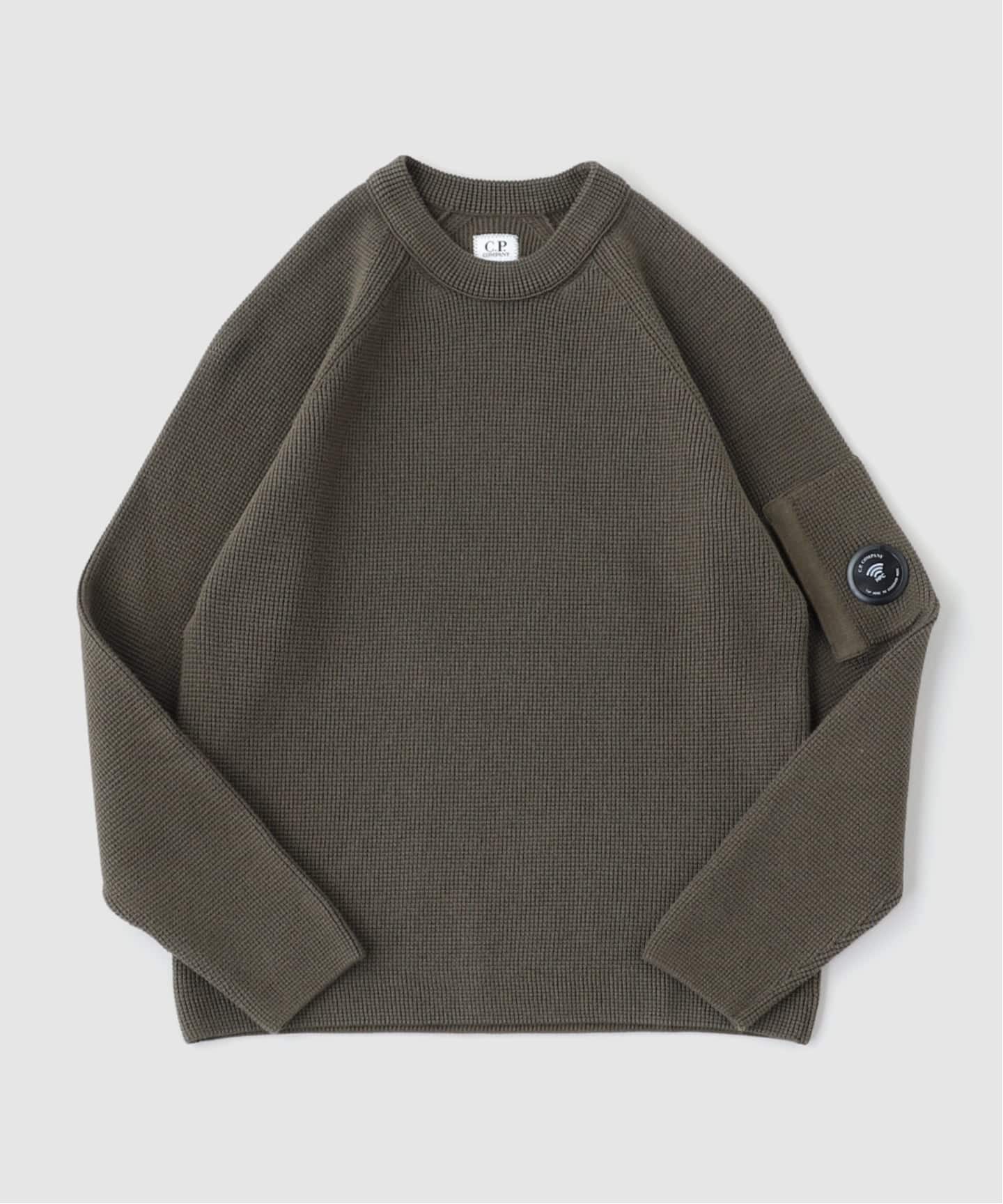 C.P.Company / シーピーカンパニー WAFFLE KNIT COTTON CRWNCK LENS SW