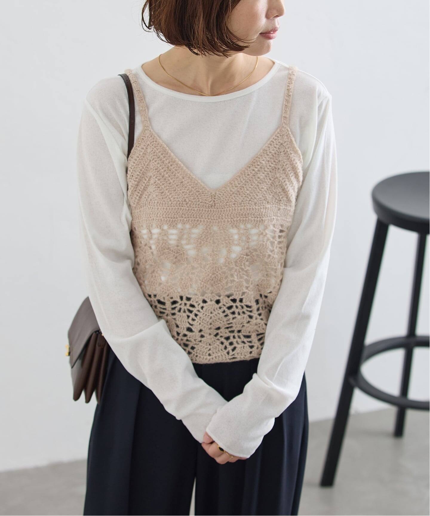 ウール混かぎ針キャミニット（キャミソール）｜JOURNAL STANDARD L