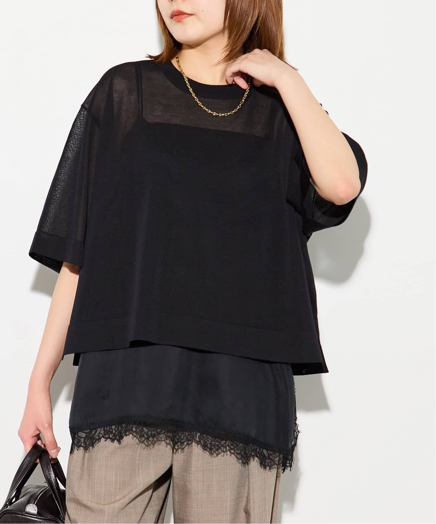 JOURNALSTANDARD L'ESSAGE フォルムニットTシャツ☆未使用 フォルムニットTシャツ（ニット／セーター）｜JOURNAL STANDARD L
