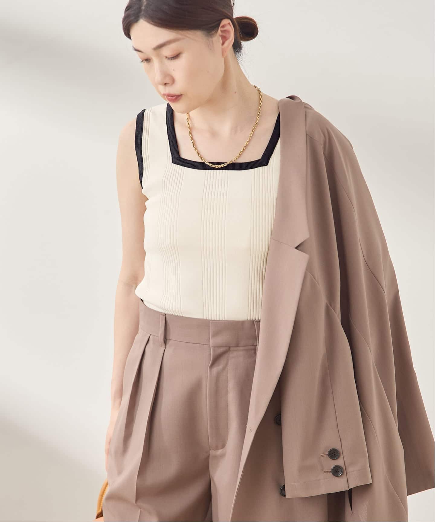 エブール ebure 完売 シルクテープハンドニット タンクトップ エブール