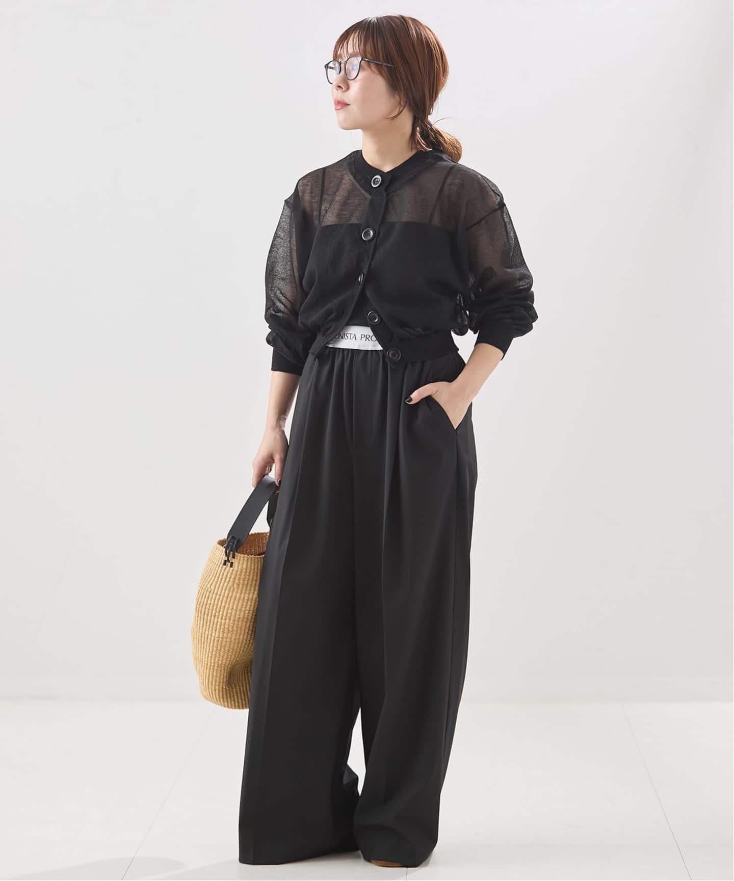 JANE SMITH/ジェーンスミス】16G SHEER SHORTカーディガン