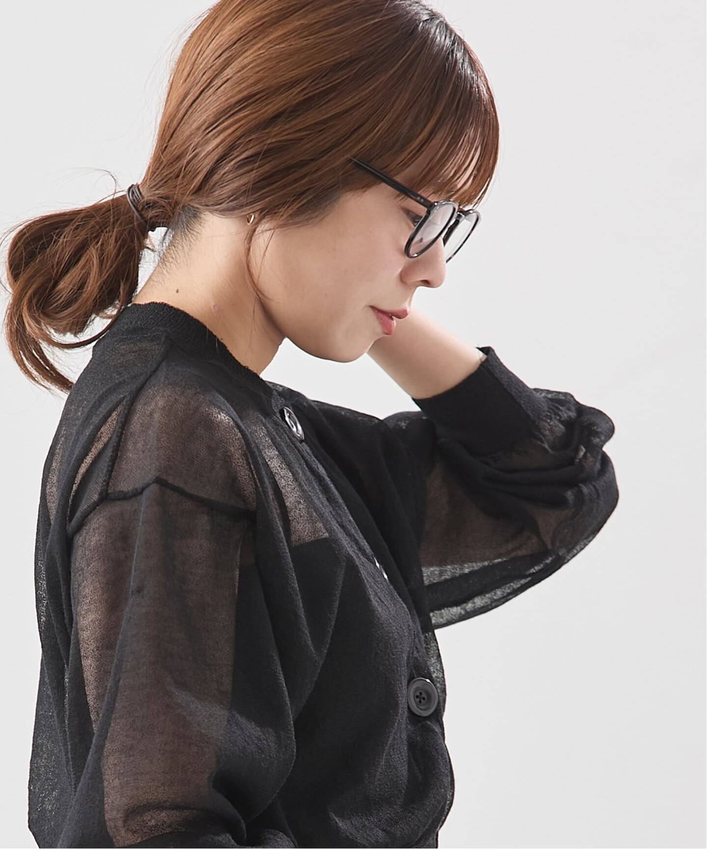 JANE SMITH/ジェーンスミス】16G SHEER SHORTカーディガン