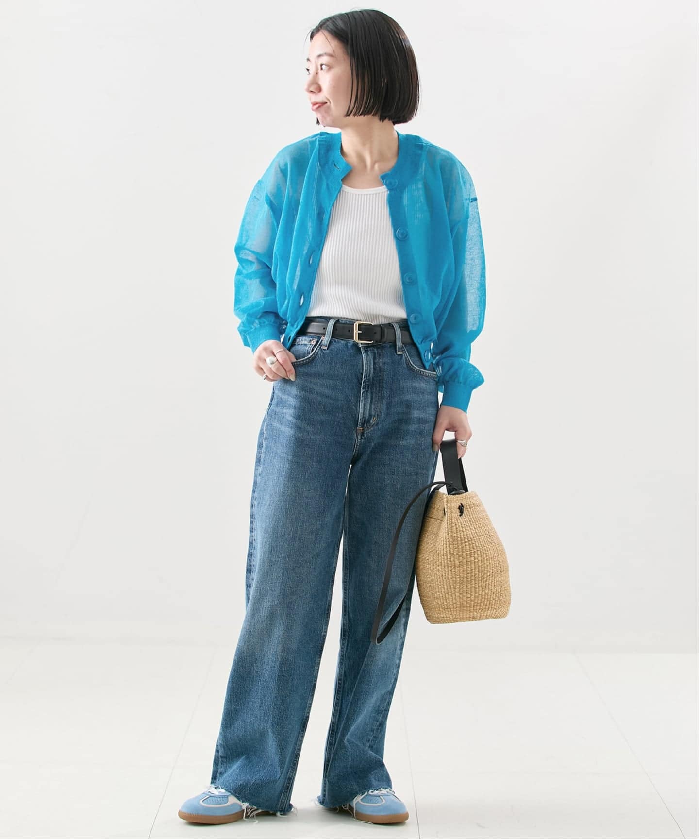 予約》【JANE SMITH/ジェーンスミス】16G SHEER SHORTカーディガン