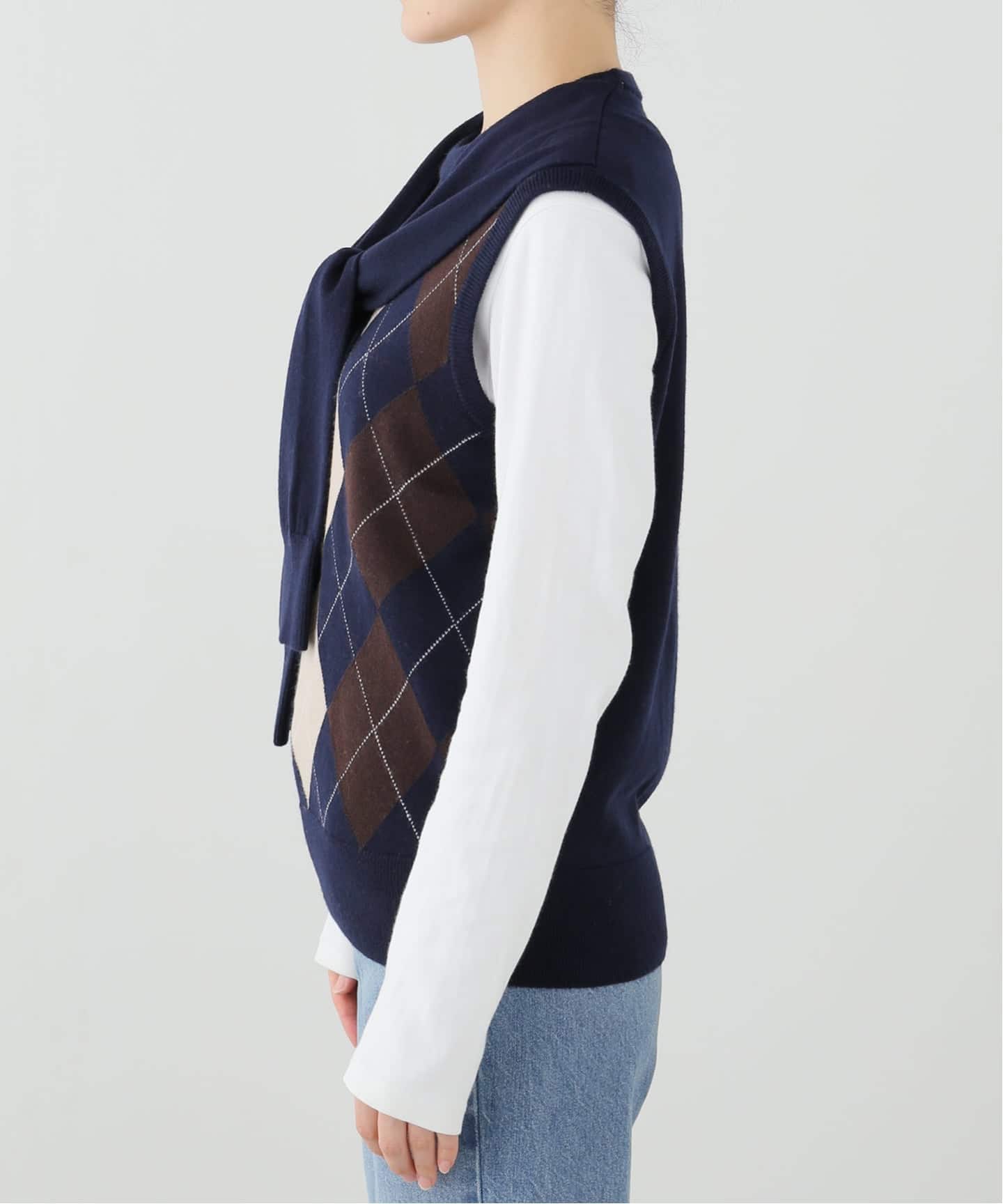 INSCRIRE/アンスクリア Argyle Vest ニットベスト（ニット／セーター
