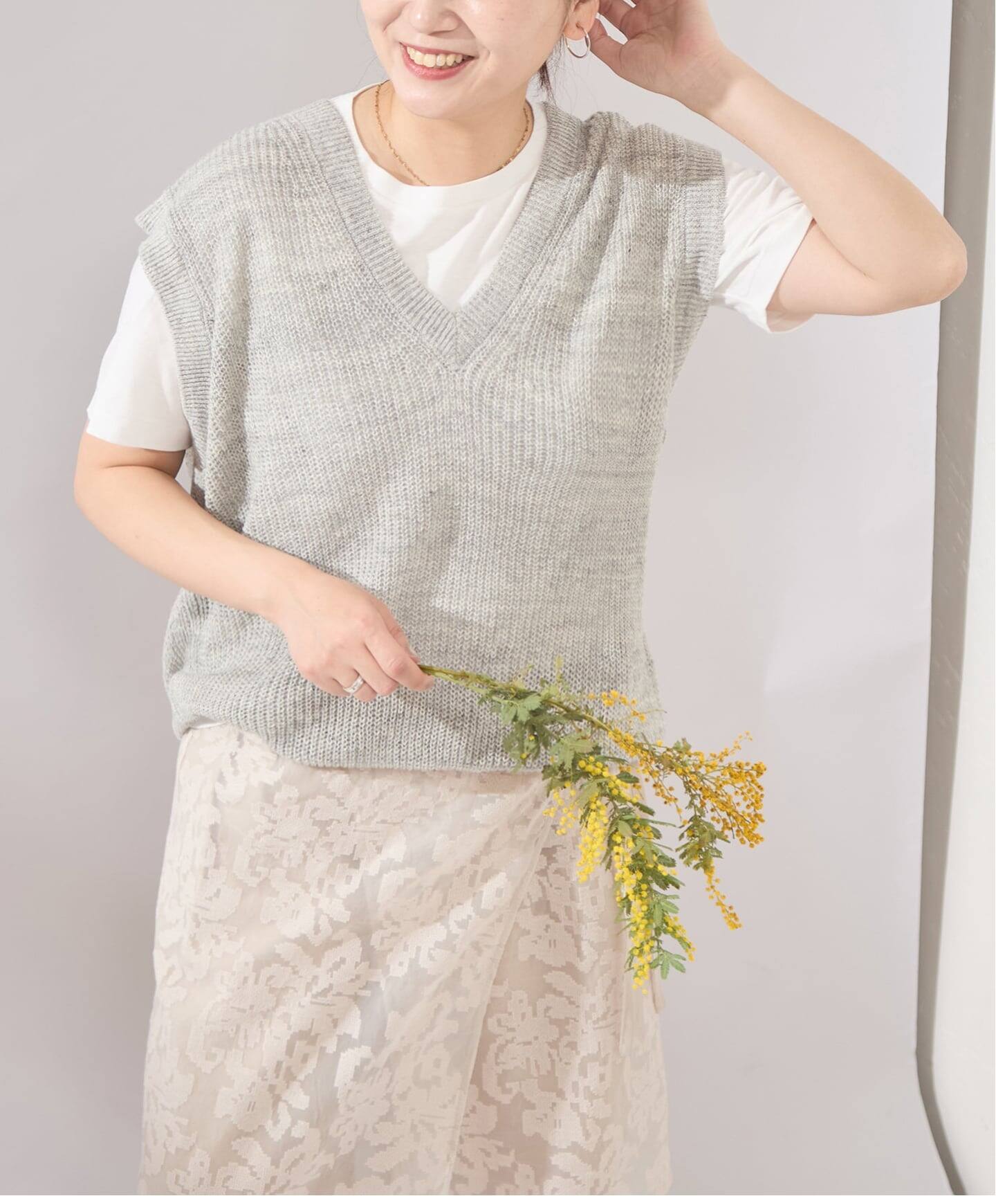 osedit】WASHABLELINEN Vベスト（ベスト）｜JOURNAL STANDARD