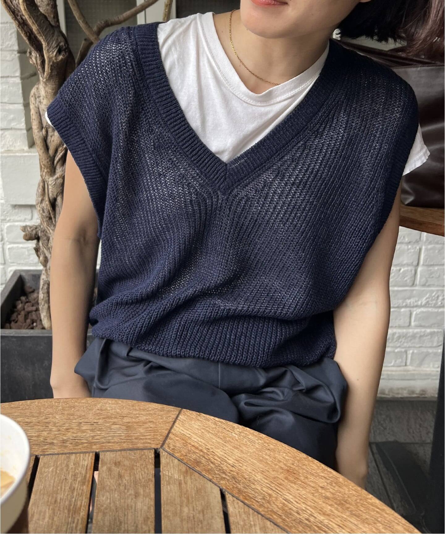 osedit】WASHABLELINEN Vベスト（ベスト）｜JOURNAL STANDARD