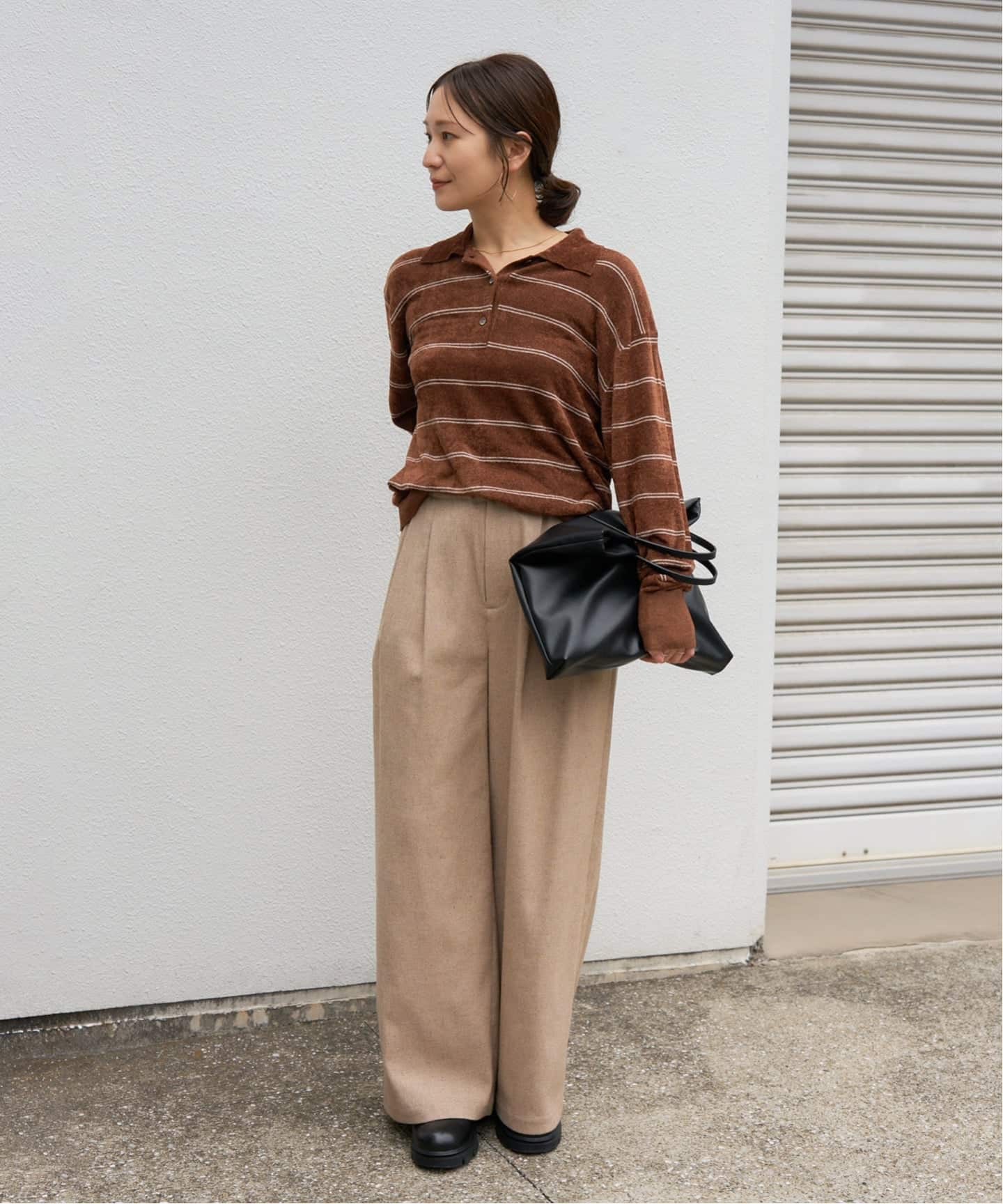 追加2》ベロアニットロングスリーブポロシャツ（ニット／セーター