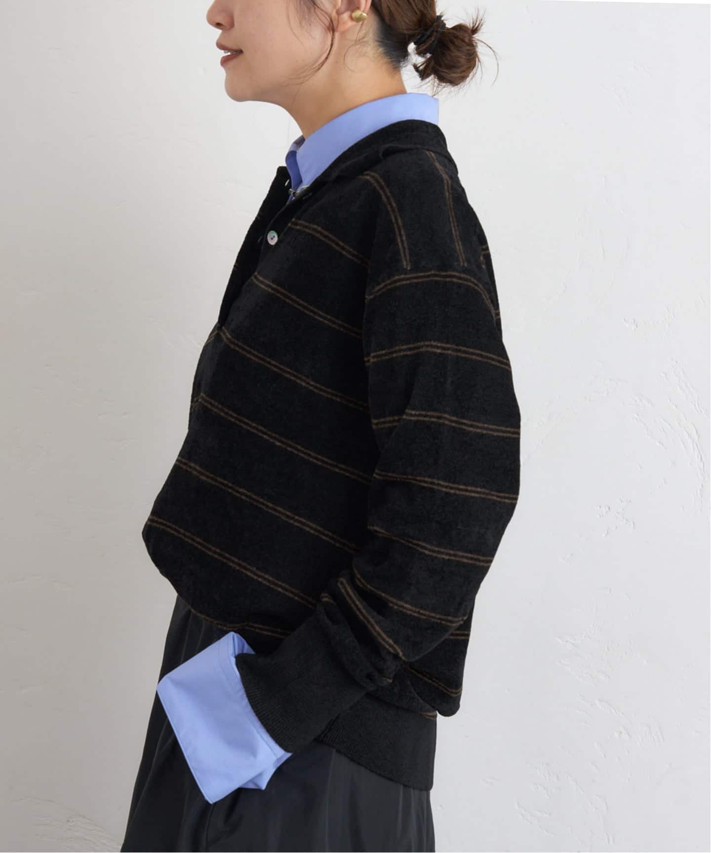 JOURNAL STANDARD★レディースベロアニットロングスリーブポロシャツ ベロアニットロングスリーブポロシャツ（ニット／セーター）｜JOURNAL