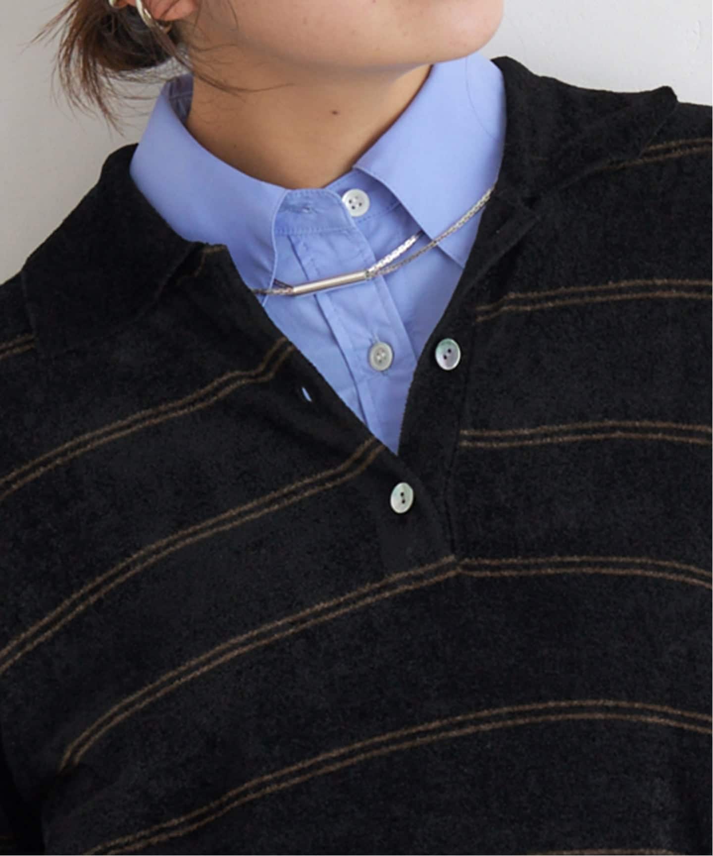 追加2》ベロアニットロングスリーブポロシャツ（ニット／セーター