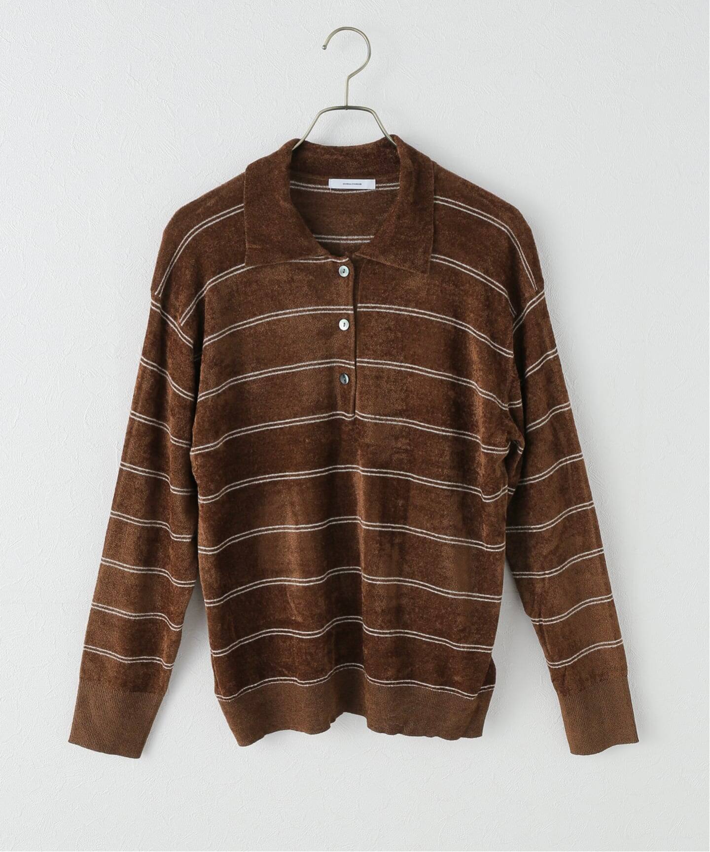 追加2》ベロアニットロングスリーブポロシャツ（ニット／セーター