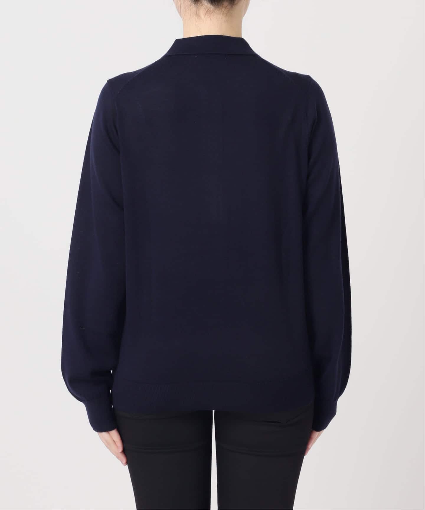 STRASBURGO ウォッシャブルウールポロシャツ ネイビー 追加予約2》ウォッシャブルウール ポロシャツ（ニット／セーター