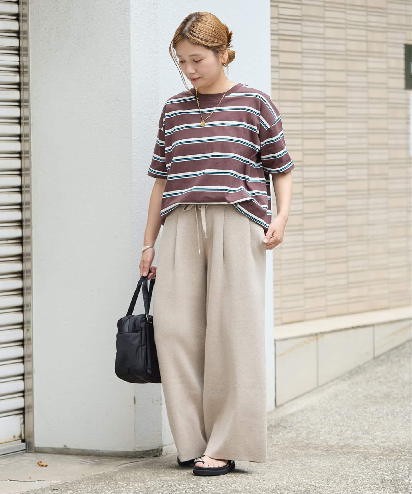 コットンシルクミックスタックワイドパンツ 追加予約》WASHABLE コットンシルクミックスタックワイドパンツ