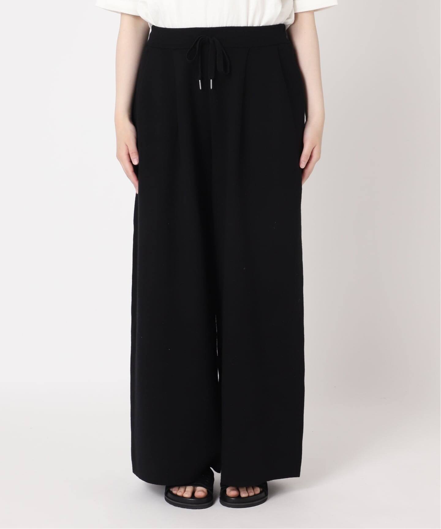 追加予約》WASHABLE コットンシルクミックスタックワイドパンツ