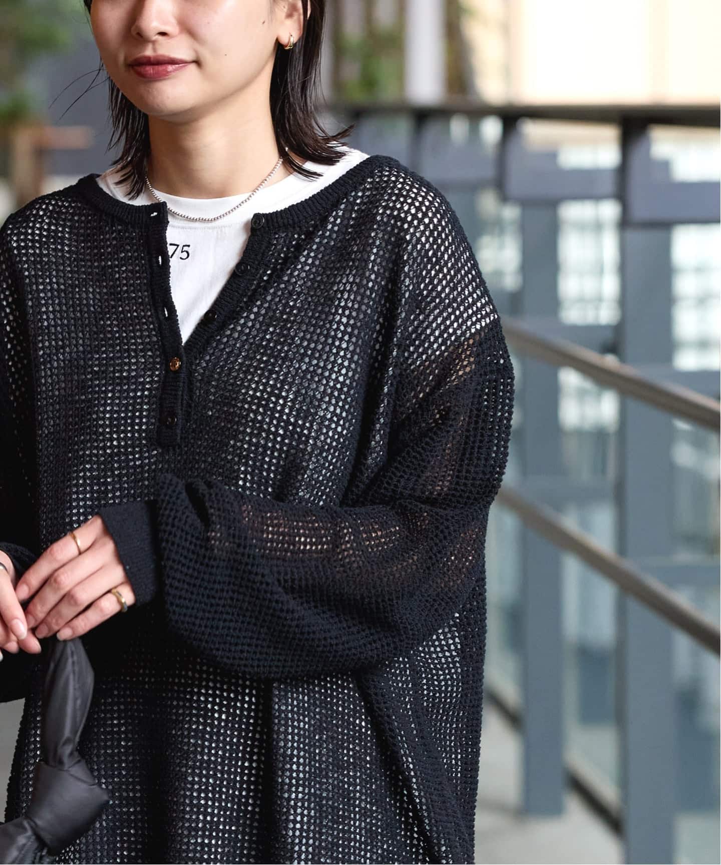 新品 JOURNAL STANDARD Henry Mesh Knit 追加》ヘンリーメッシュニット（ニット／セーター）｜JOURNAL STANDARD