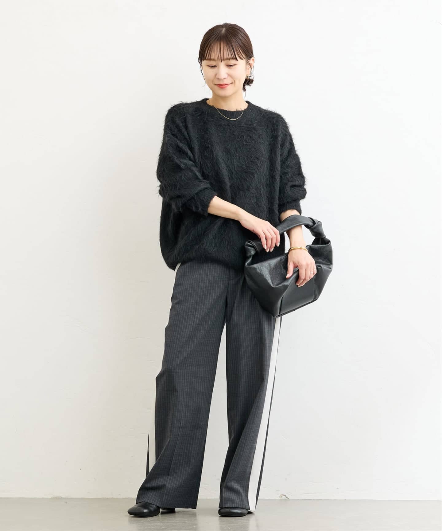 WEB限定追加》シャギークルーネックプルオーバー（ニット／セーター