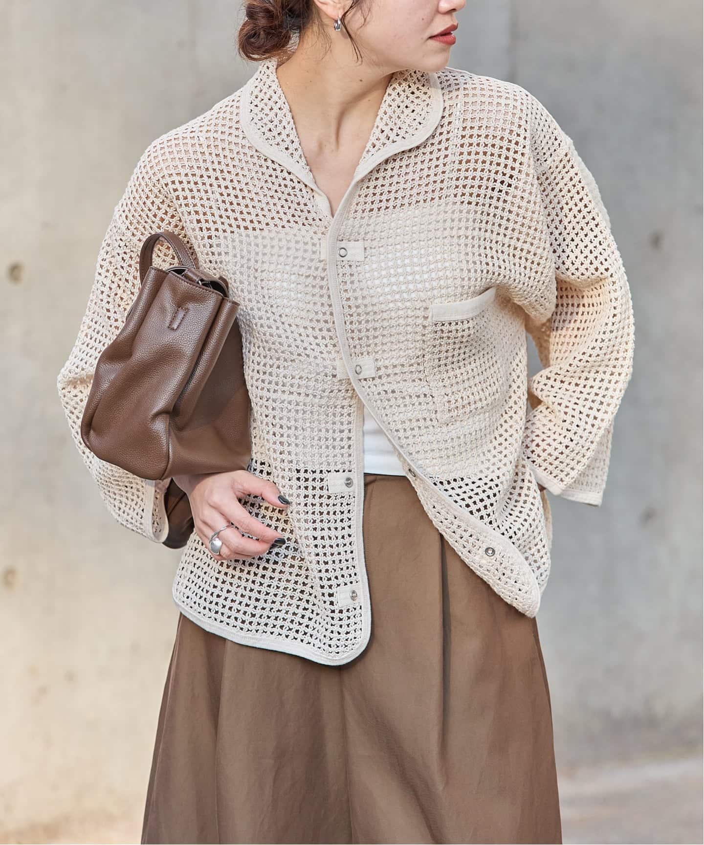 別注【ARMY TWILL/アーミーツイル】Cotton Mesh Shirt（カーディガン