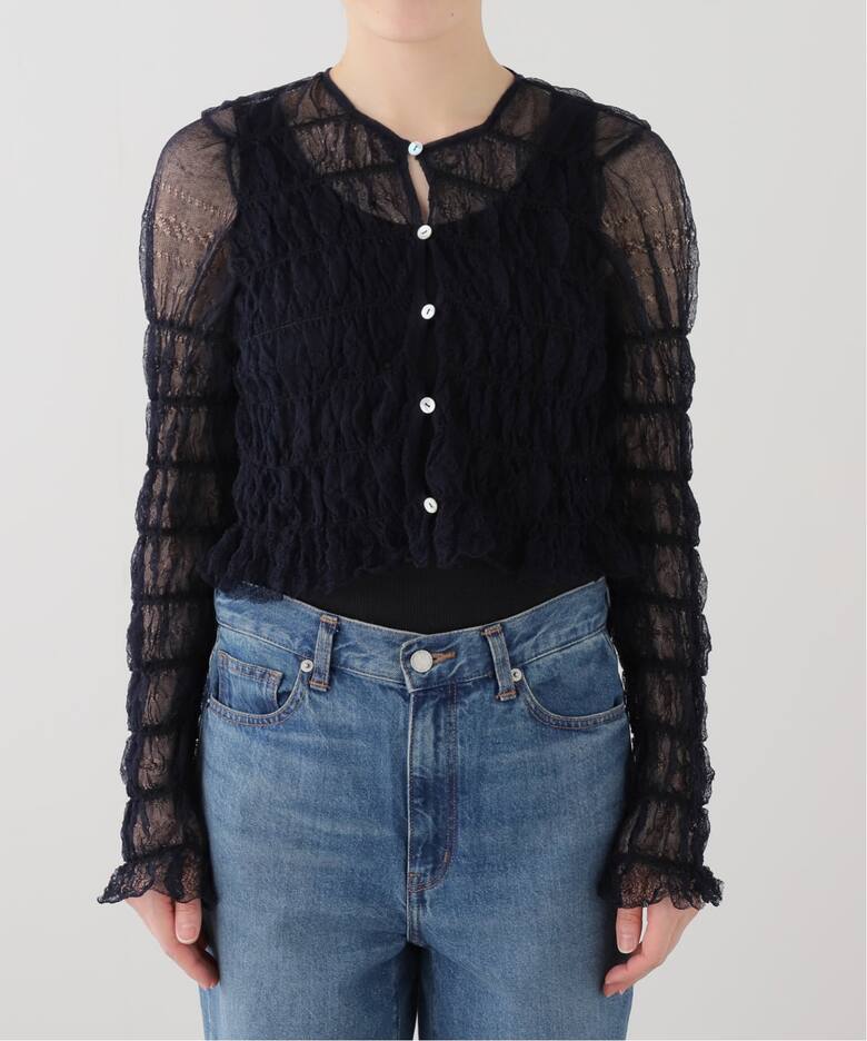 EUCHRONIA/ユークロニア】 Shirring lace cardigan（Tシャツ 