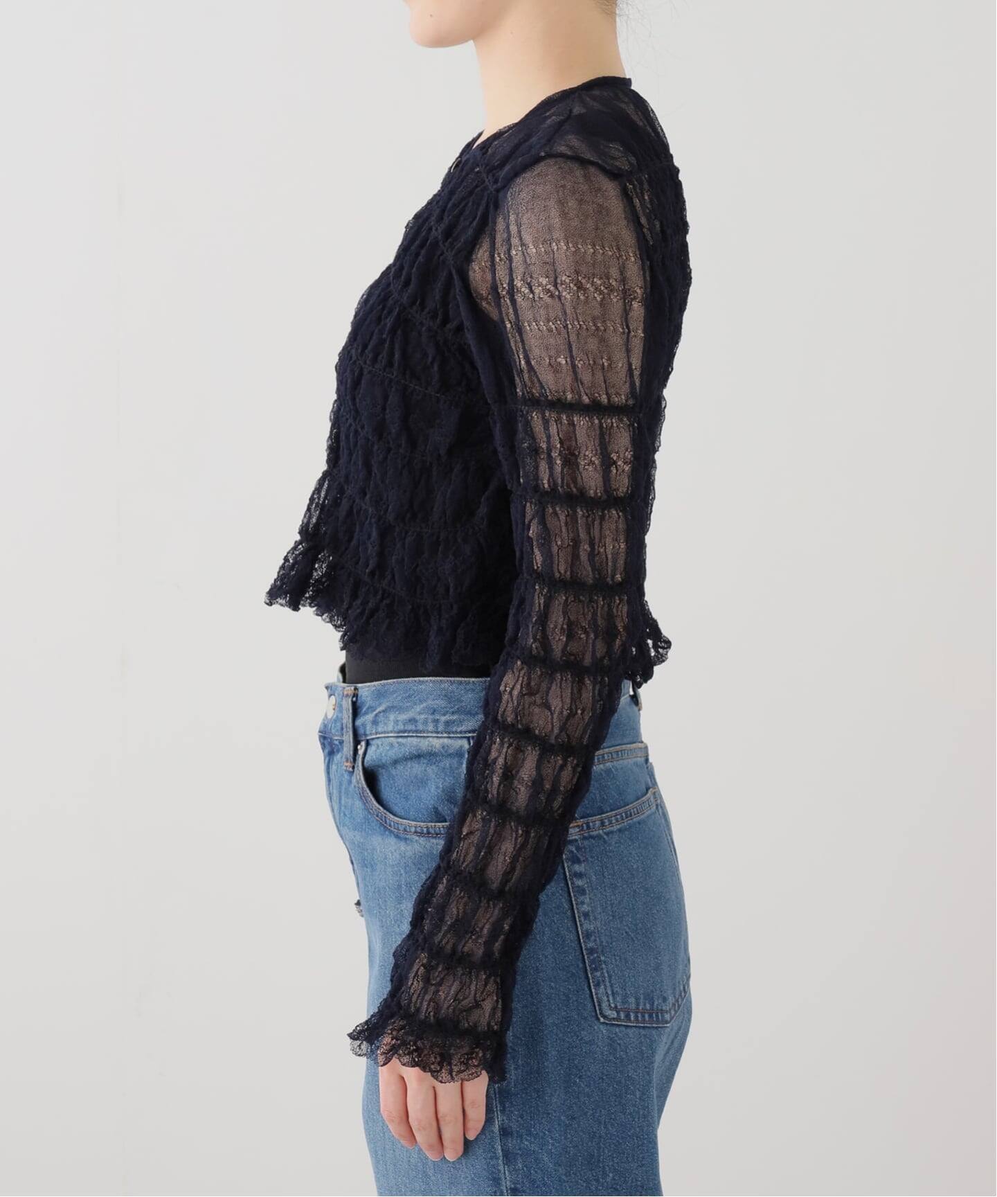 EUCHRONIA/ユークロニア】 Shirring lace cardigan（Tシャツ