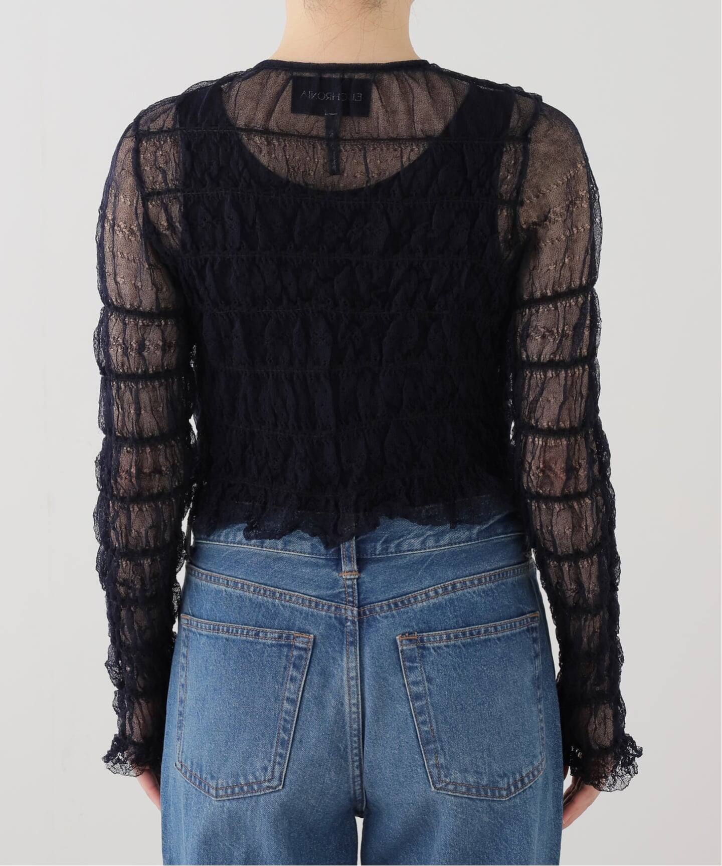 定価39,600 タグ付　EUCHRONIA ユークロニア　レースカーディガン EUCHRONIA/ユークロニア】 Shirring lace cardigan（Tシャツ