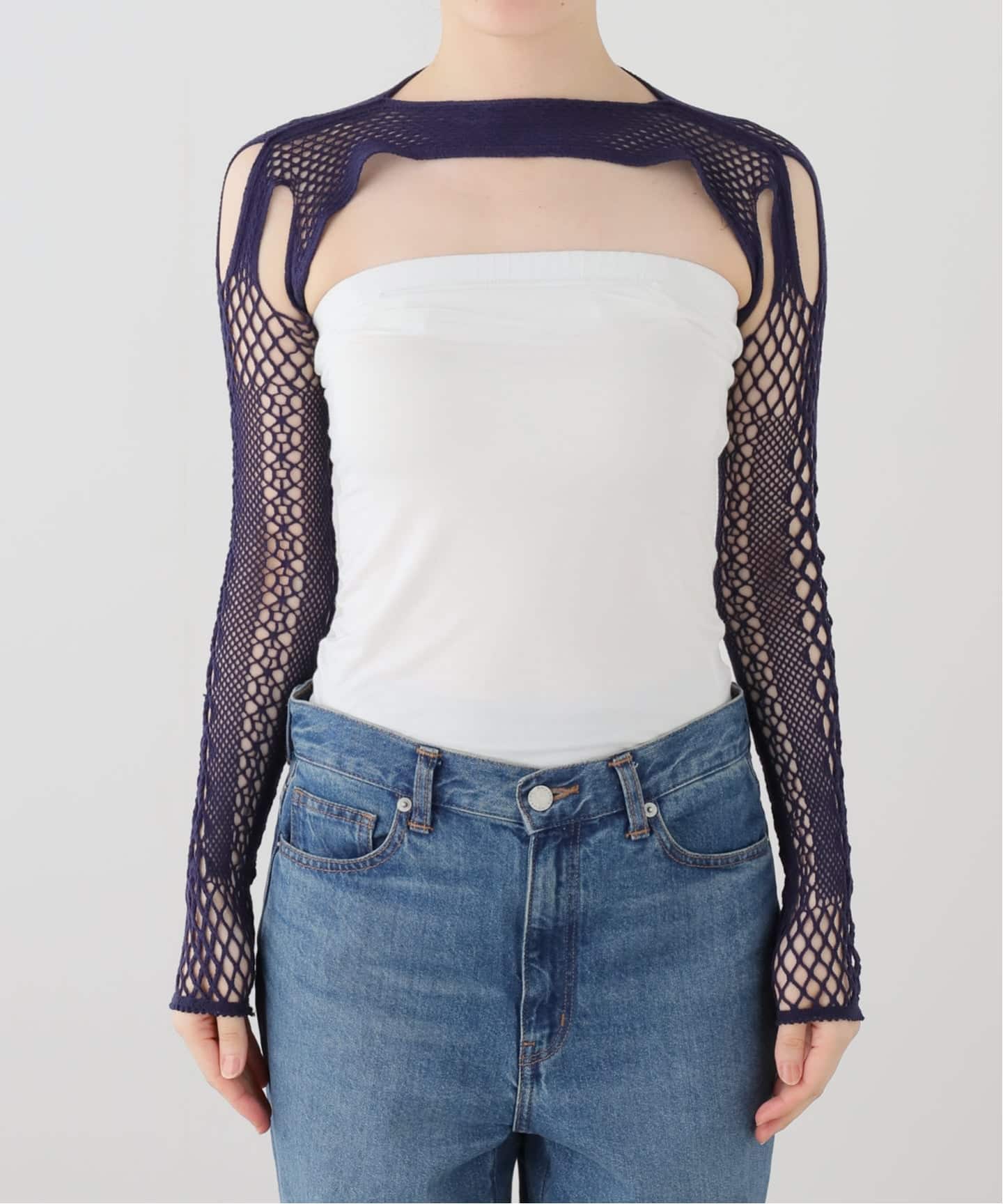 EUCHRONIA/ユークロニア】 Stretch lace short Tops（ニット／セーター