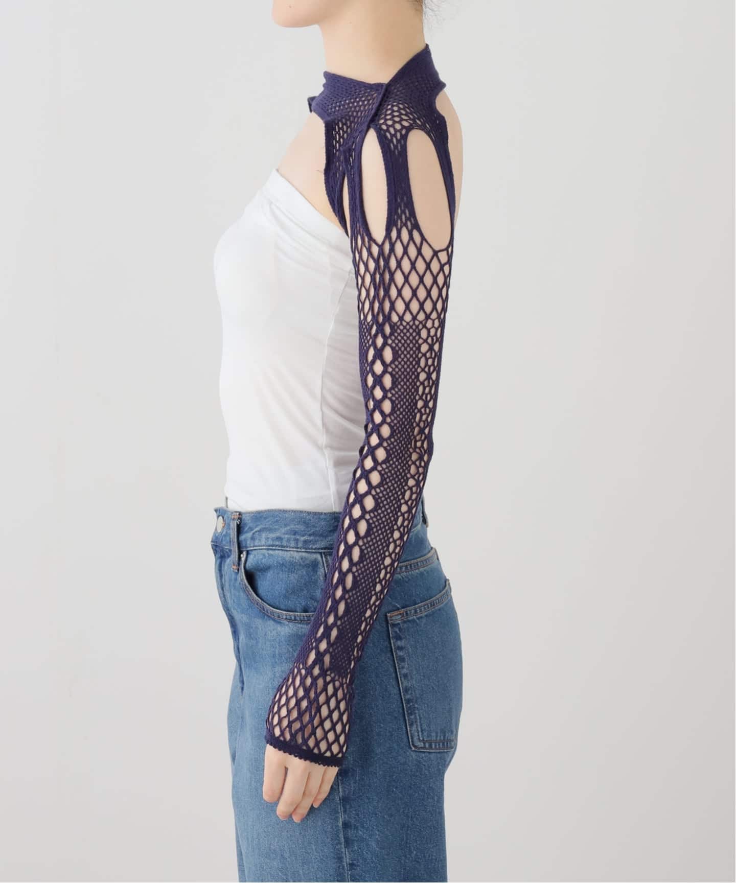 EUCHRONIA/ユークロニア】 Stretch lace short Tops（ニット／セーター