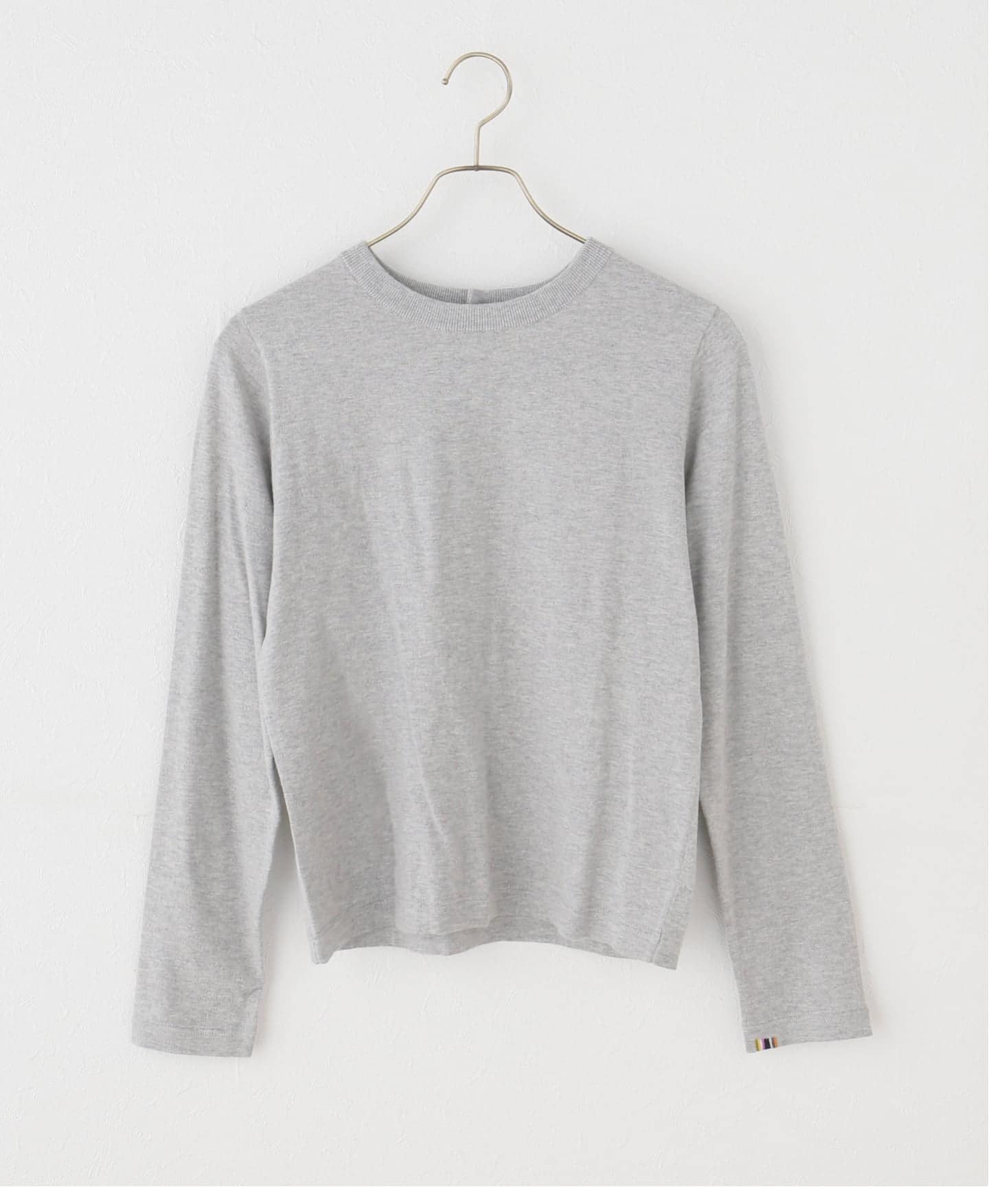 extreme cashmere / エクストリームカシミヤ | CHLOE コットン カシミヤ ハイゲージ ニット リンガーTシャツ | ホワイト/グレー | レディース CATEGORY エクストリームカシミヤ extreme cashmere x | YOKOA