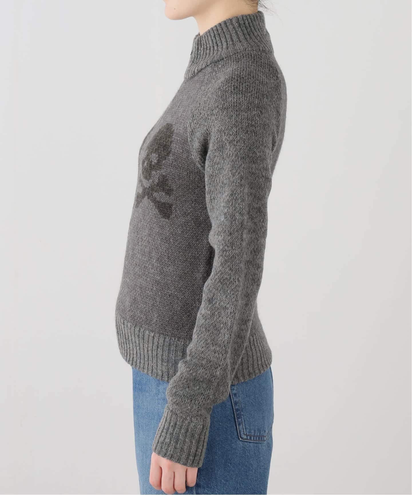 SCULPTOR/スカルプター】 Skull Zip-Up Swea（ニット／セーター