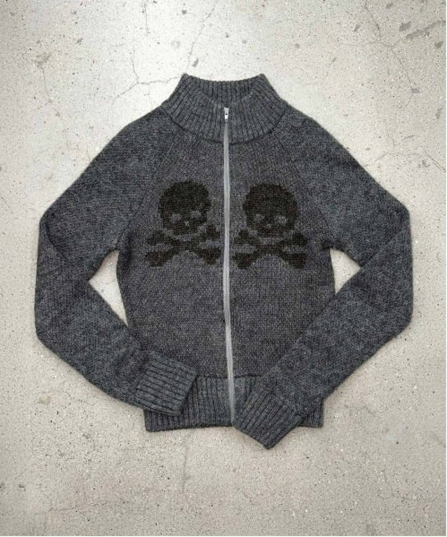 SCULPTOR/スカルプター】 Skull Zip-Up Swea（ニット／セーター 