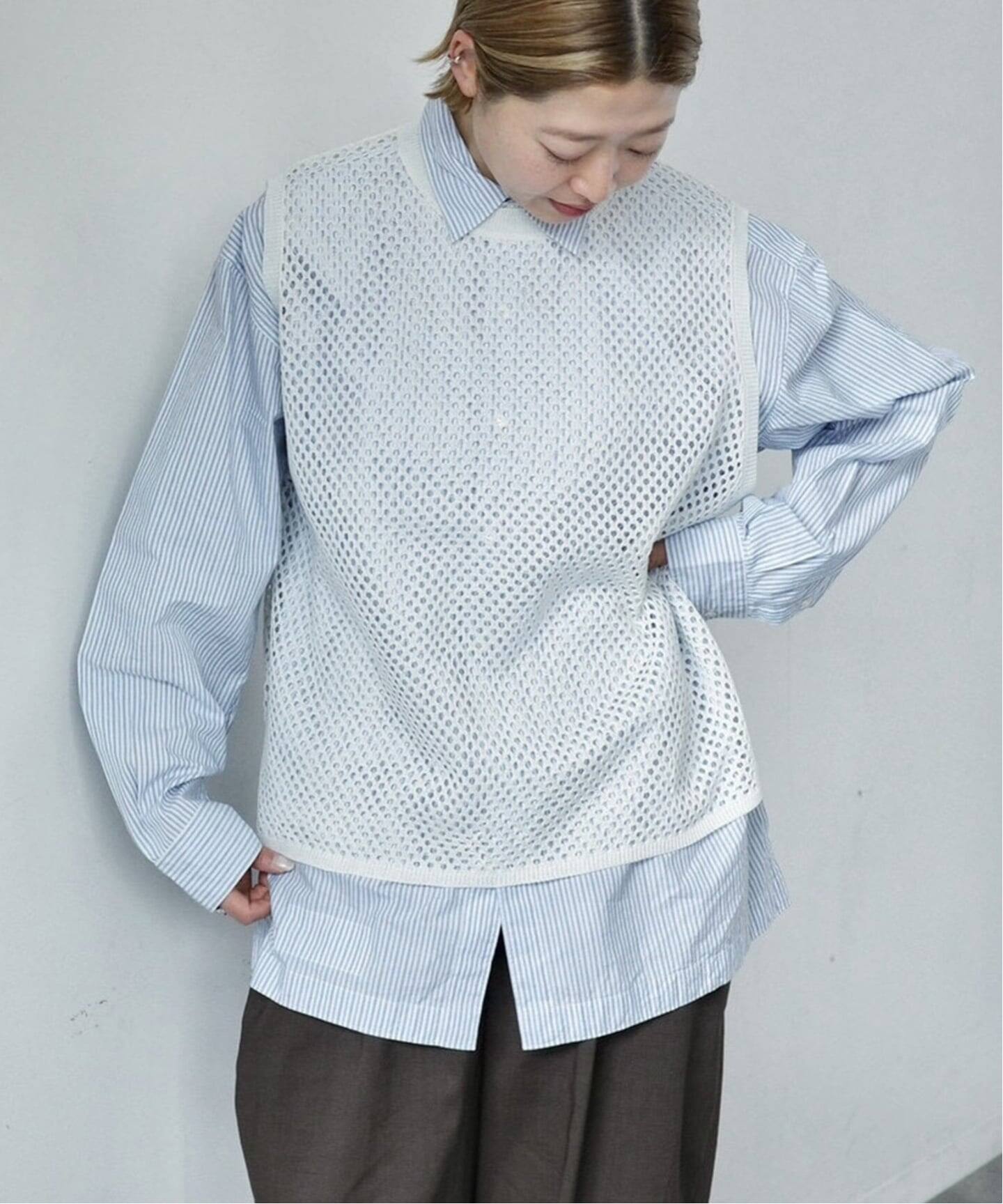 journal standard ベスト☆j.s luxe ラメMIXメッシュベスト（ベスト）｜journal standard luxe（ジャーナル