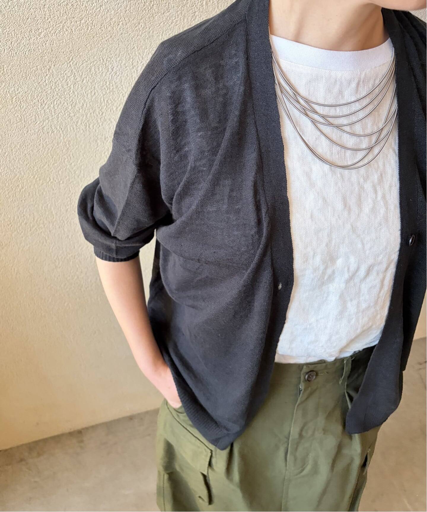 SOIL】LINEN/COTTON V-NECK CARDIGAN（カーディガン）｜journal