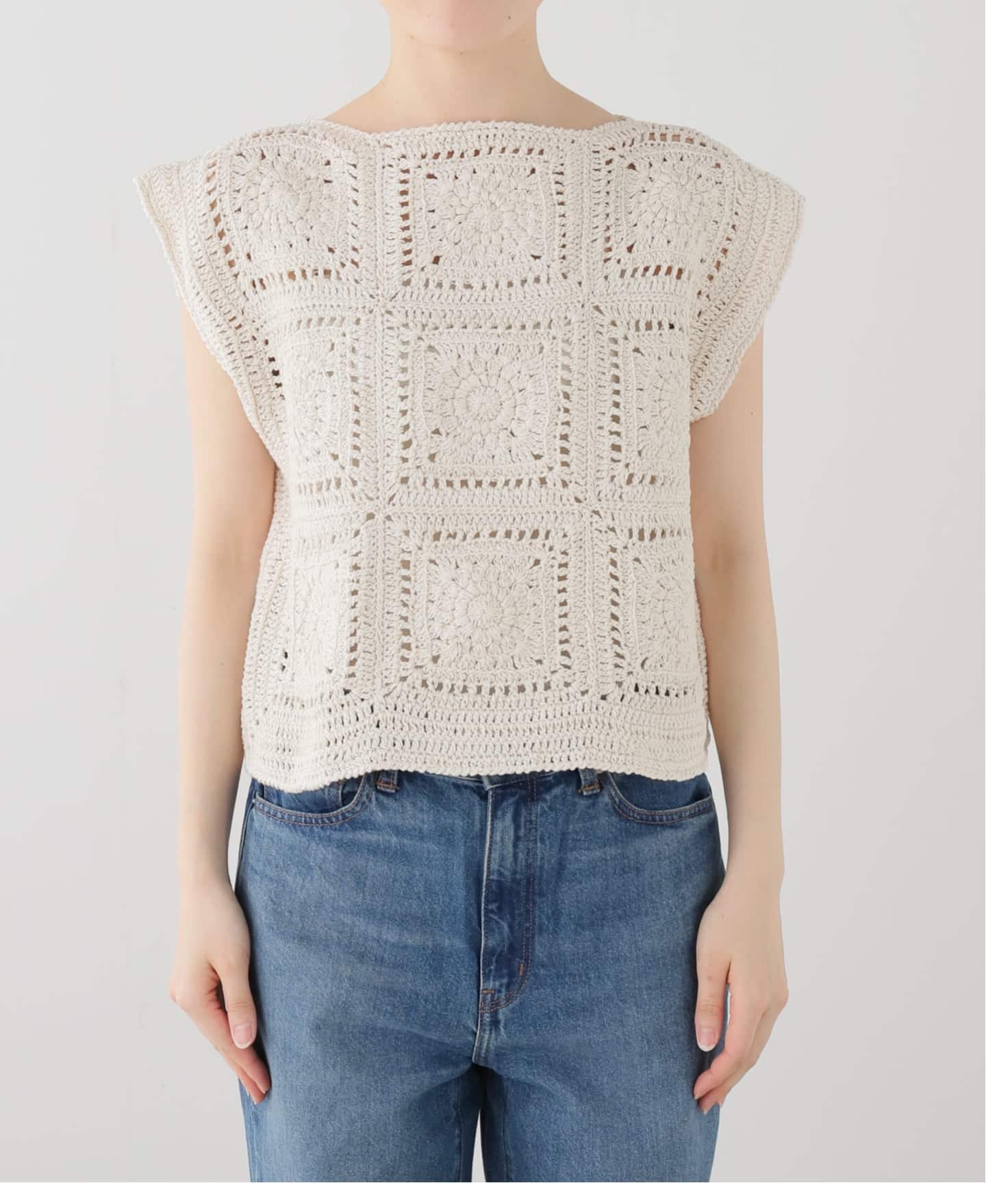 MAYDI】square stitch hand-knitted Vest（ベスト）｜journal standard