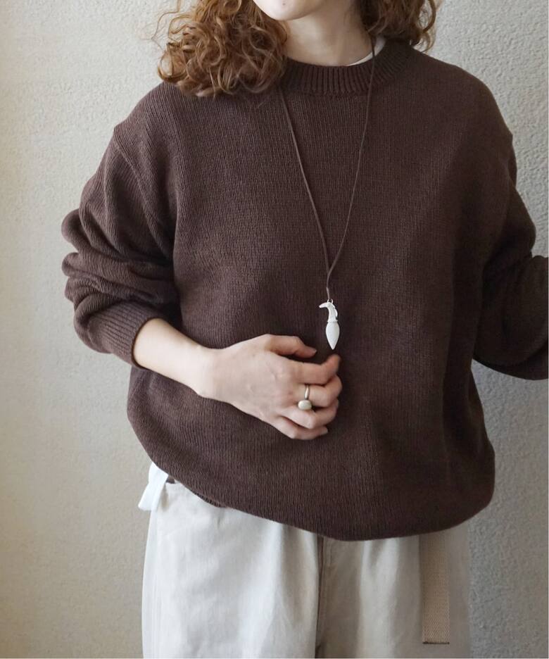 yonetomi】NEW BASIC WASHI COTTON KNIT P/O（ニット／セーター 