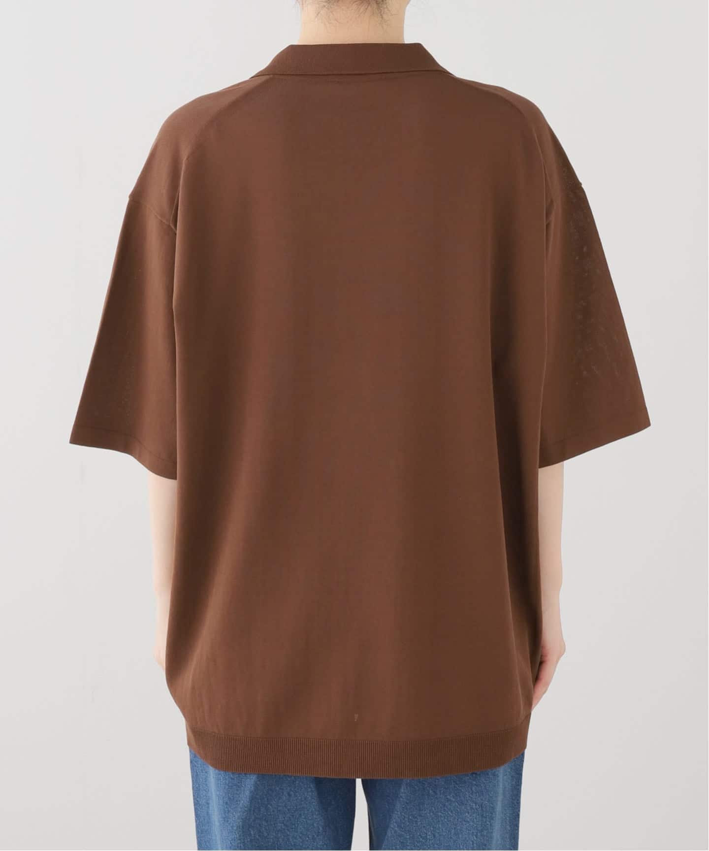 ATON 】FINE ICE COTTON SKIPPER POLO SWEATE（ニット／セーター