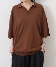 ATON 】FINE ICE COTTON SKIPPER POLO SWEATE（ニット／セーター 