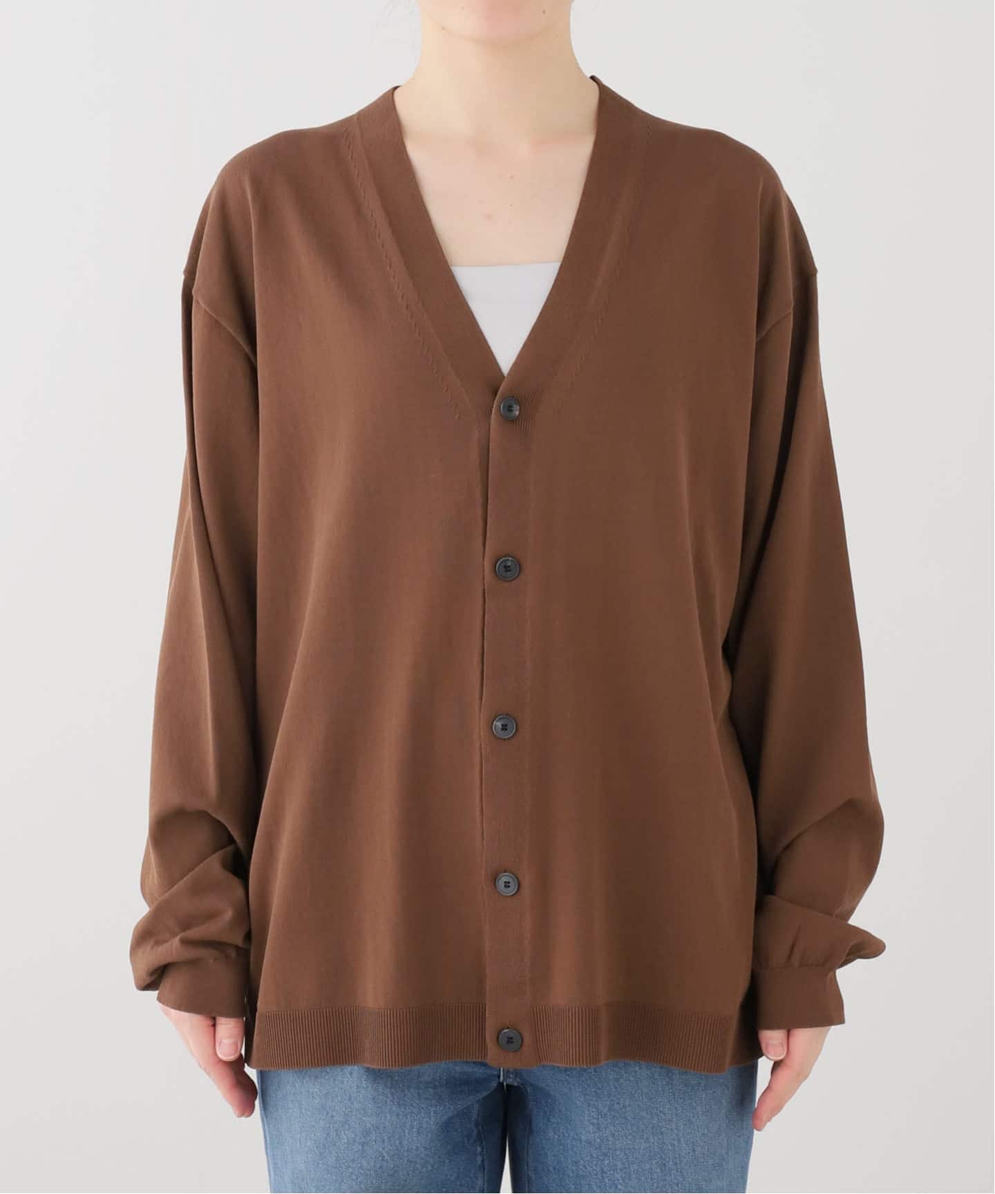 ATON】 FINE ICE COTTON V-NECK CARDIGAN（カーディガン）｜journal