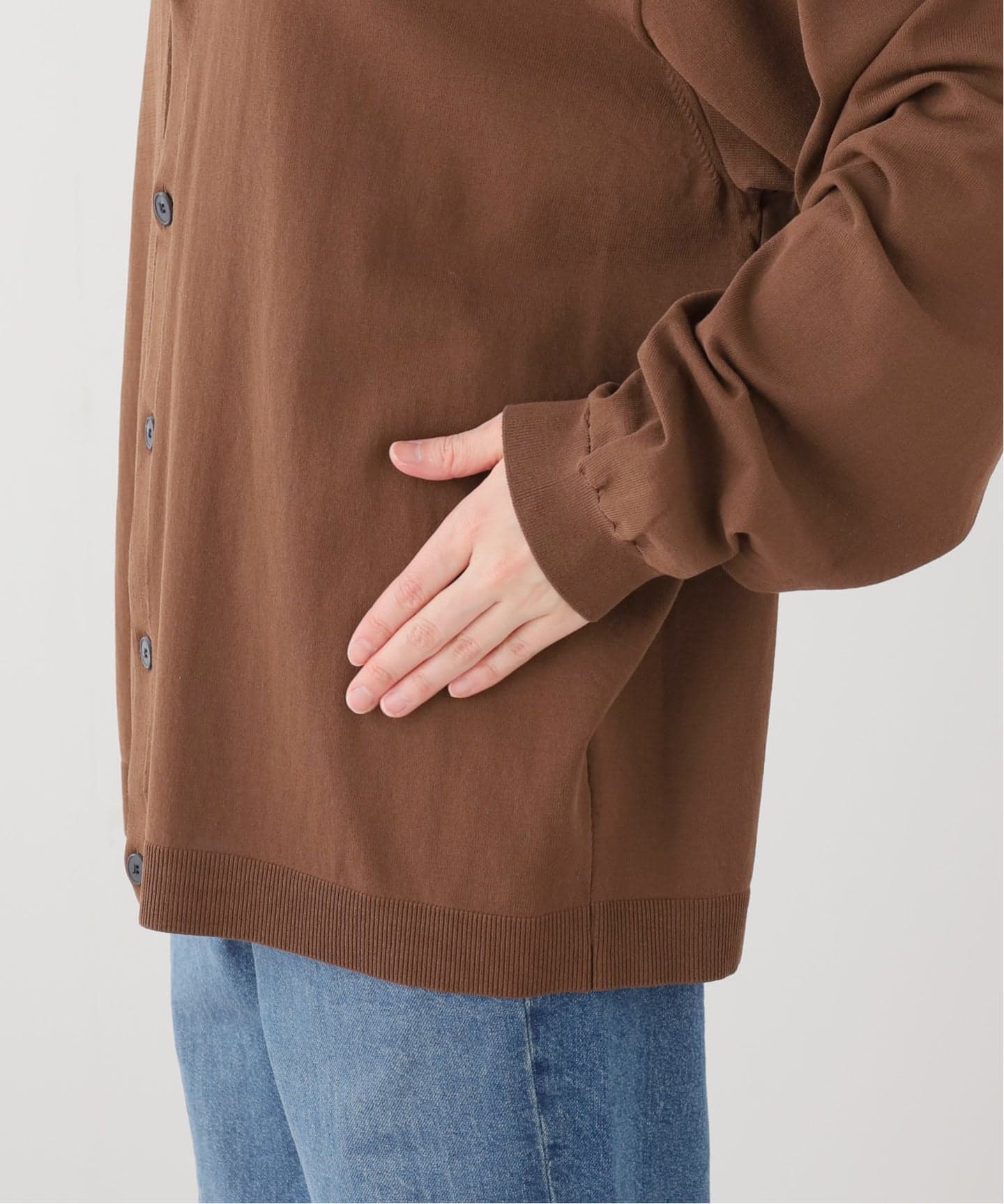 ATON】 FINE ICE COTTON V-NECK CARDIGAN（カーディガン）｜journal