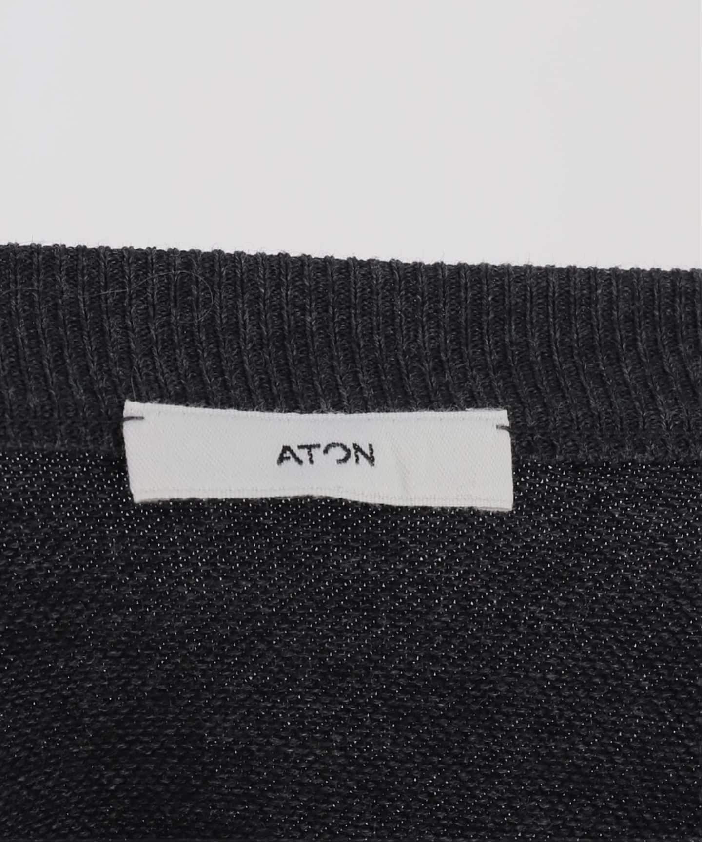 ATON】COTTON CASHMERE JACQUARD SWEATER（ニット／セーター