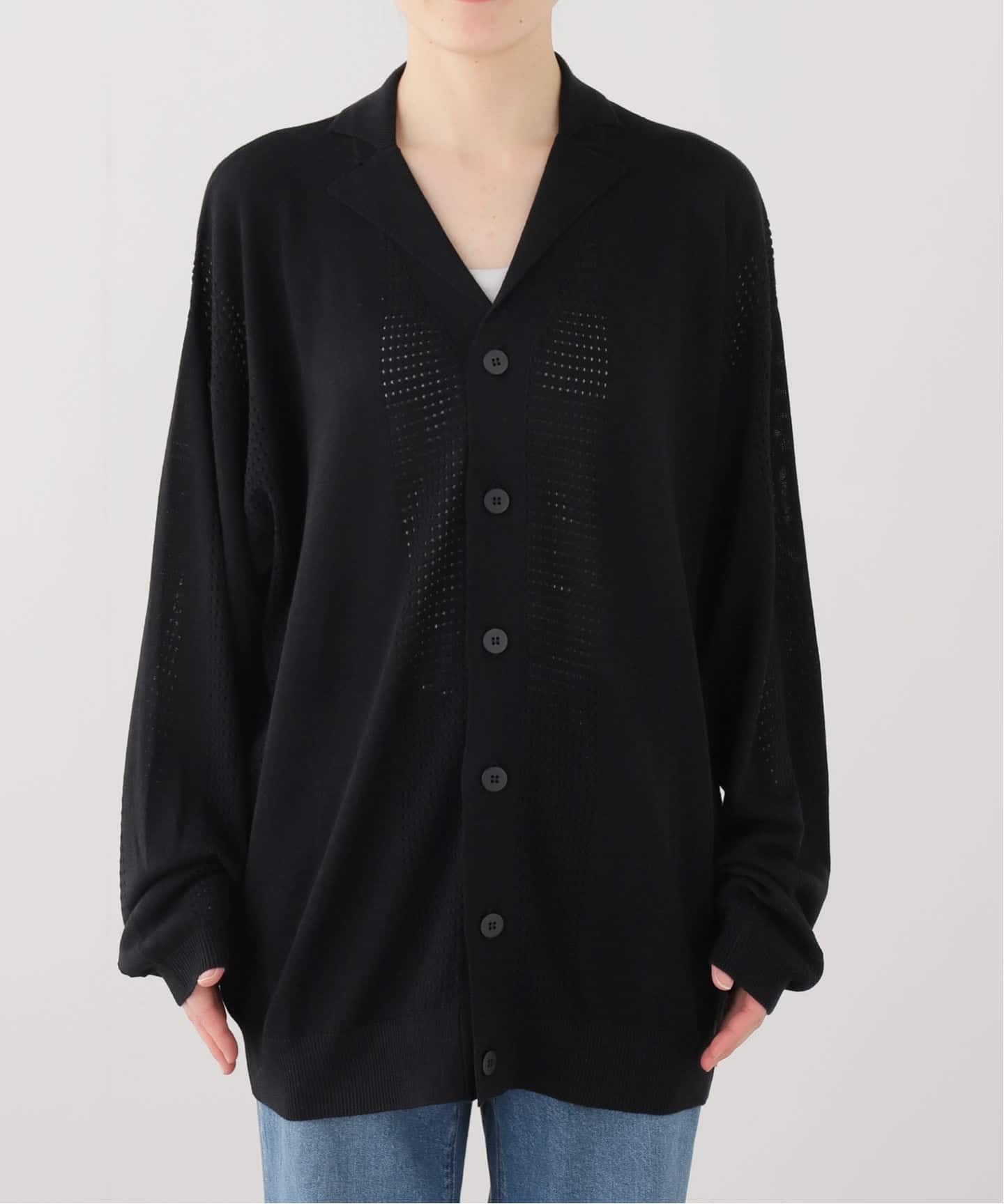 SEEALL】 MESH KNIT CARDIGAN SILK CASHMERE（カーディガン）｜journal