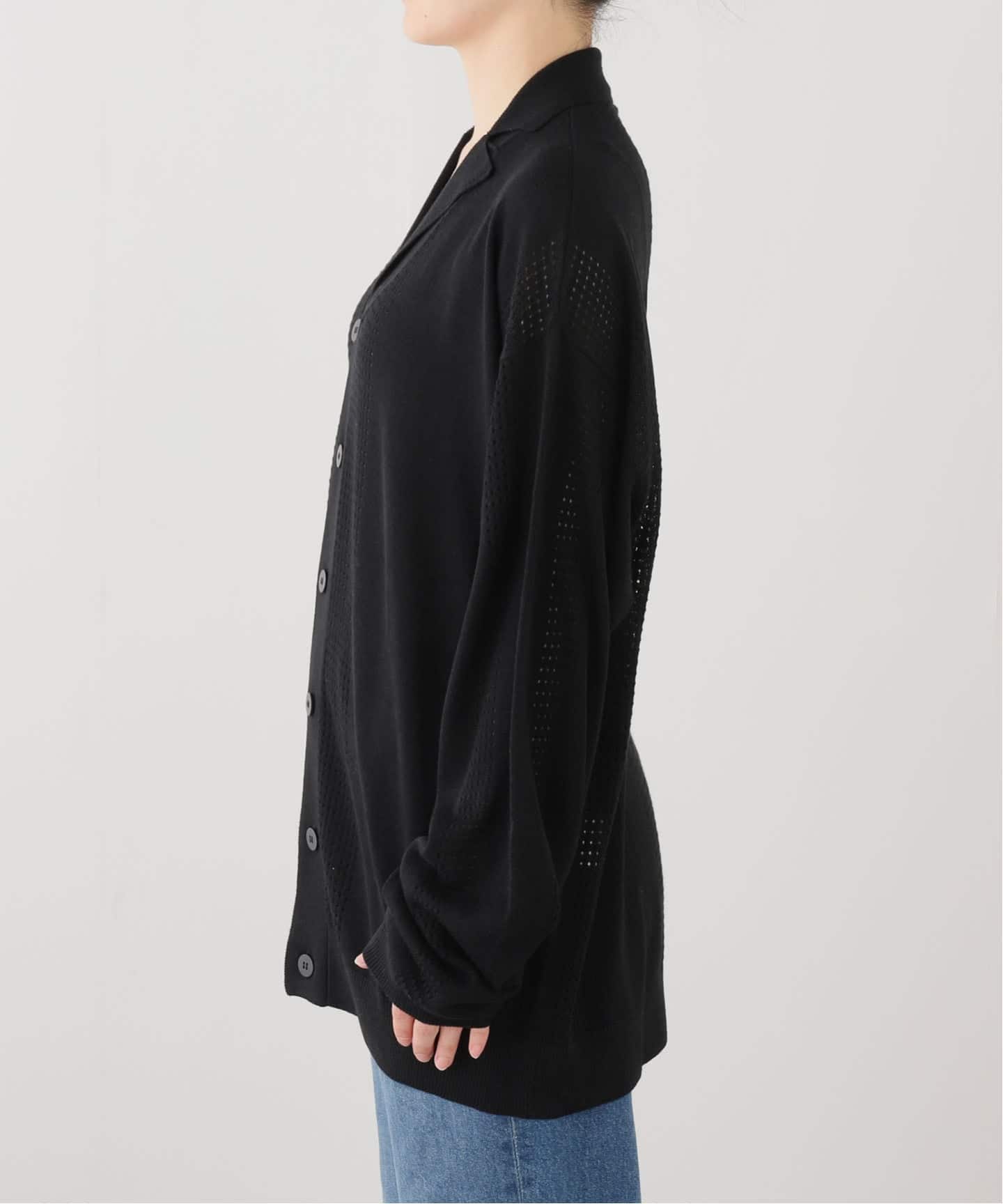 SEEALL】 MESH KNIT CARDIGAN SILK CASHMERE（カーディガン）｜journal