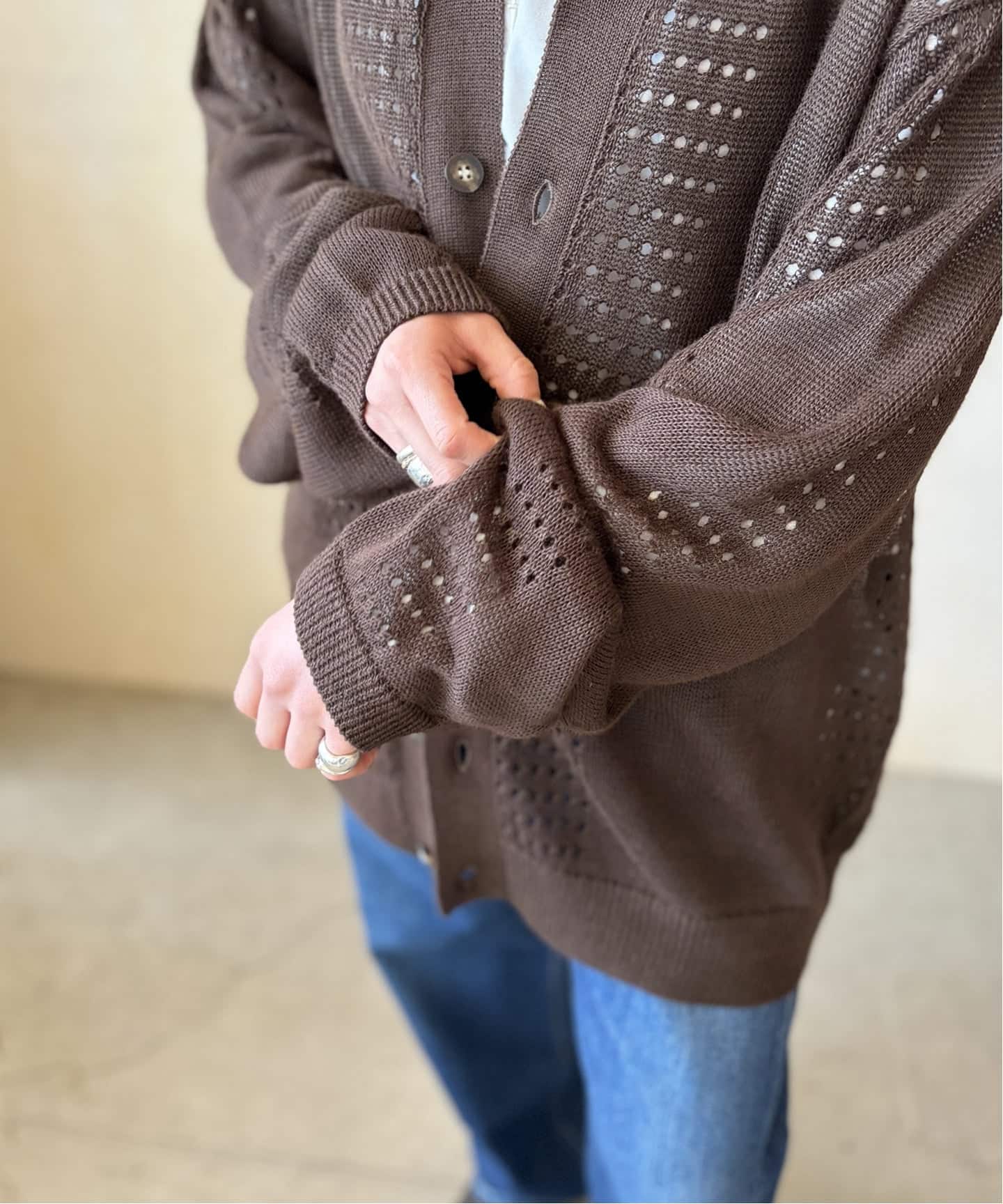 【美品】  journal standard luxe / ジャーナルスタンダードラックス | 2022AW | SEEALL EXTRAOVER CARDIGAN カーディガン | F | DARK BROWN | レディース JOURNAL STANDARD LUXE（ジャーナルスタンダード ラックス