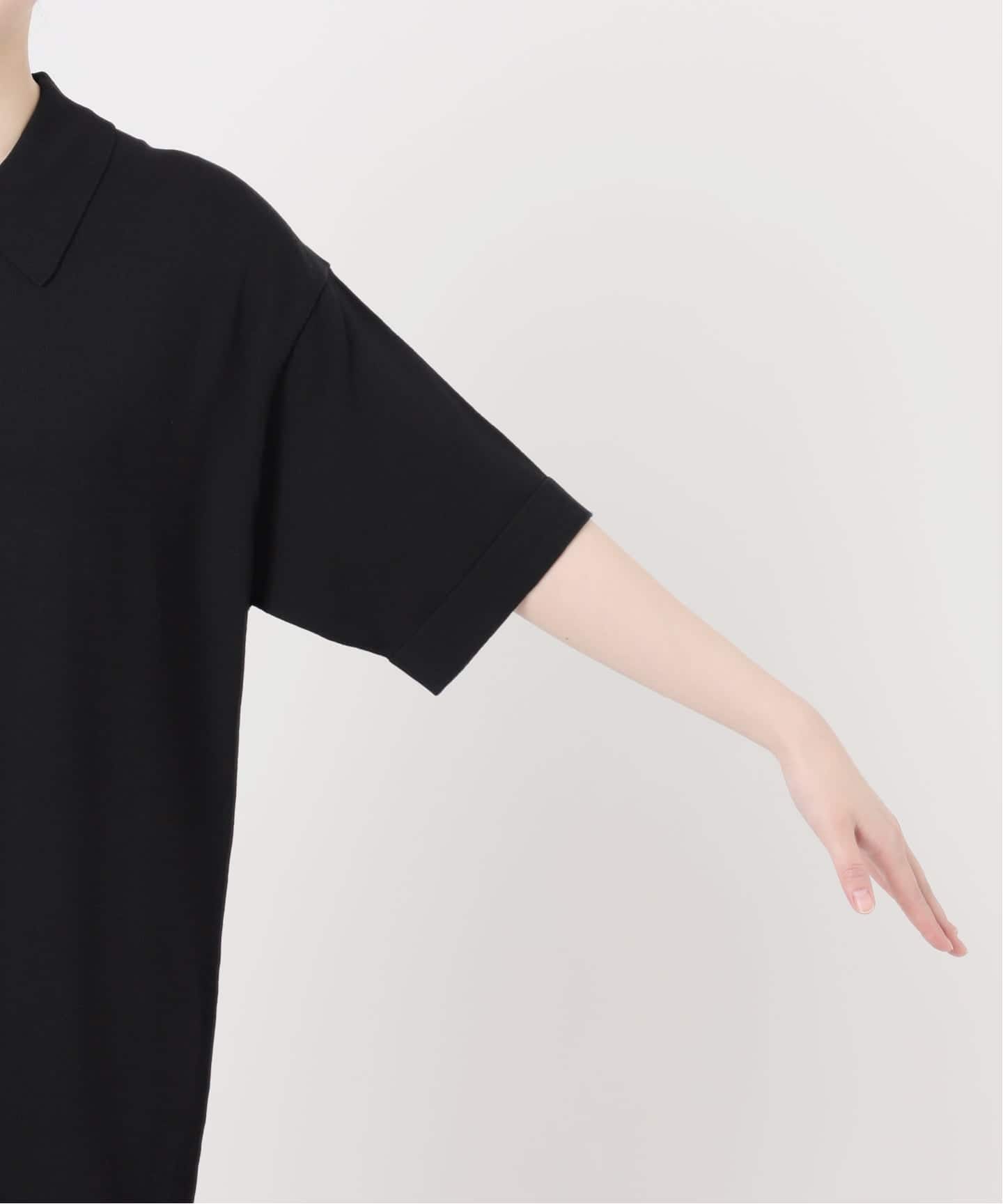 接触冷感 / UVカット］クールヤーンサマーニットポロシャツワンピース