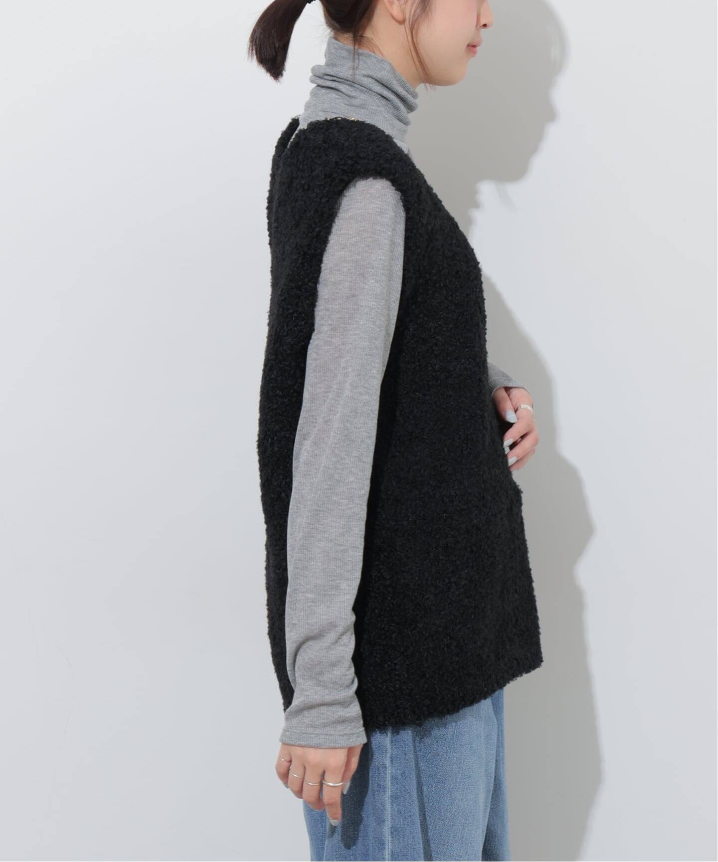 JOURNAL STANDARD ダークグレー ボアベスト Vネックニットボアベスト（ベスト）｜JOURNAL STANDARD relume