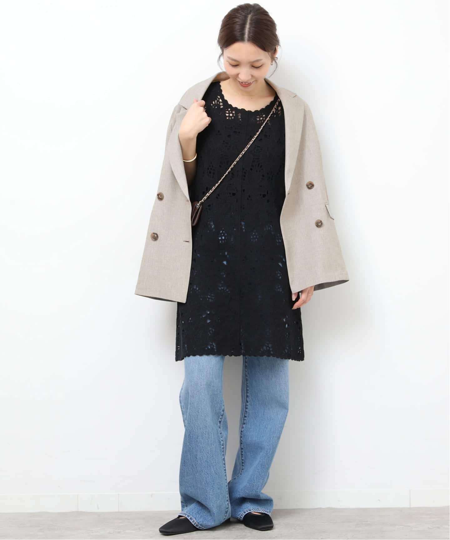 予約》［26SS新作］エンブロイダリークロシェレースチュニック